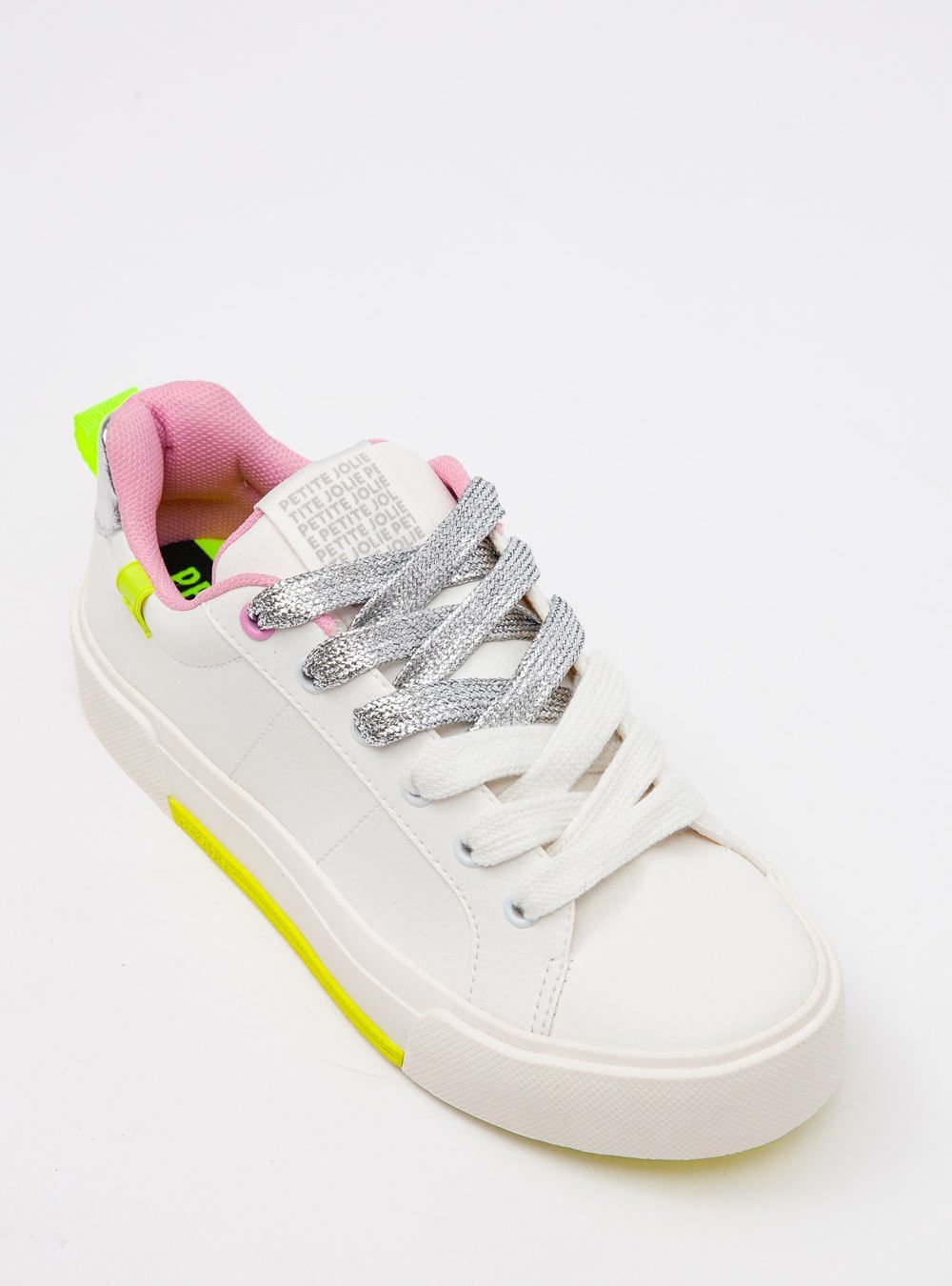 Tênis Petite Jolie Pump Branco/Sola Amarelo Neon PJ7535B Branco 2