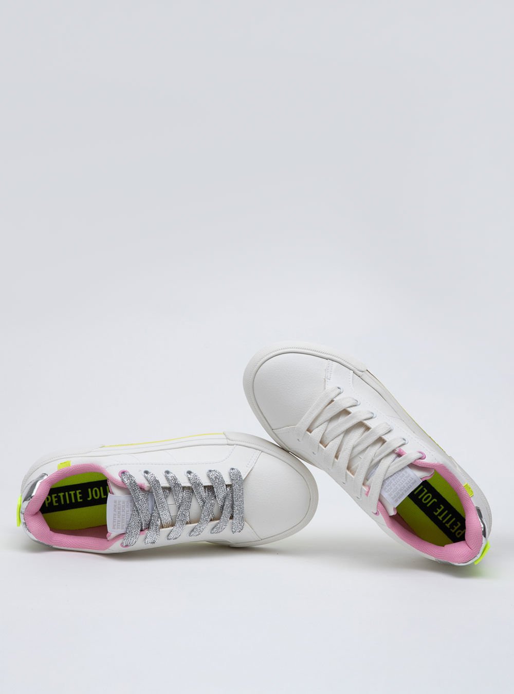 Tênis Petite Jolie Pump Branco/Sola Amarelo Neon PJ7535B Branco 4