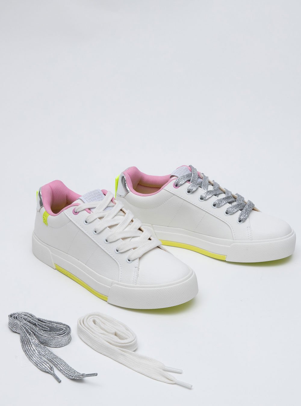 Tênis Petite Jolie Pump Branco/Sola Amarelo Neon PJ7535B Branco 5