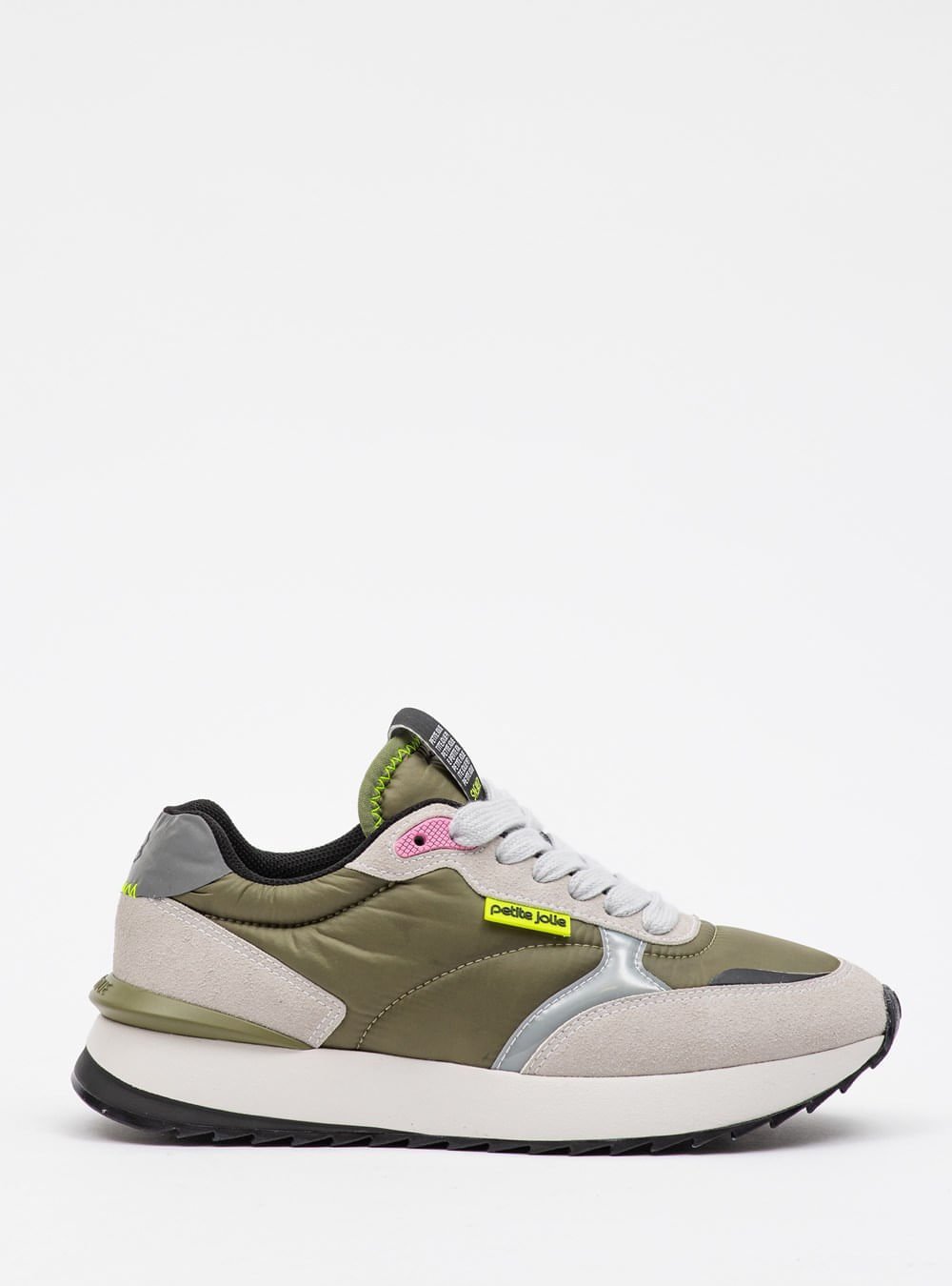 Tênis Petite Jolie Retro Running Olive Green/White PJ7541 Verde 1