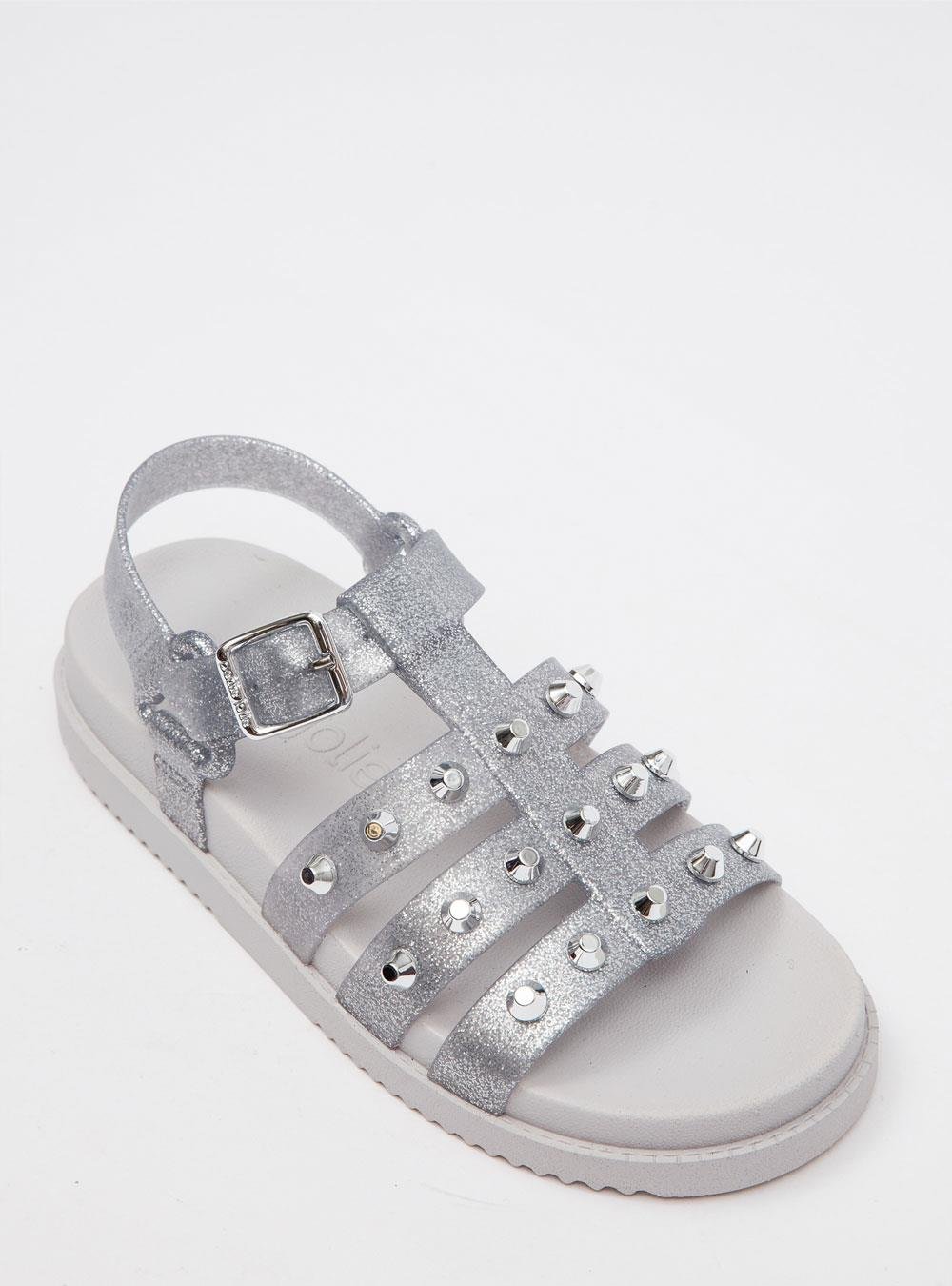 Sandália Full Glitter Prata/Ice PJ7524 Cinza 2