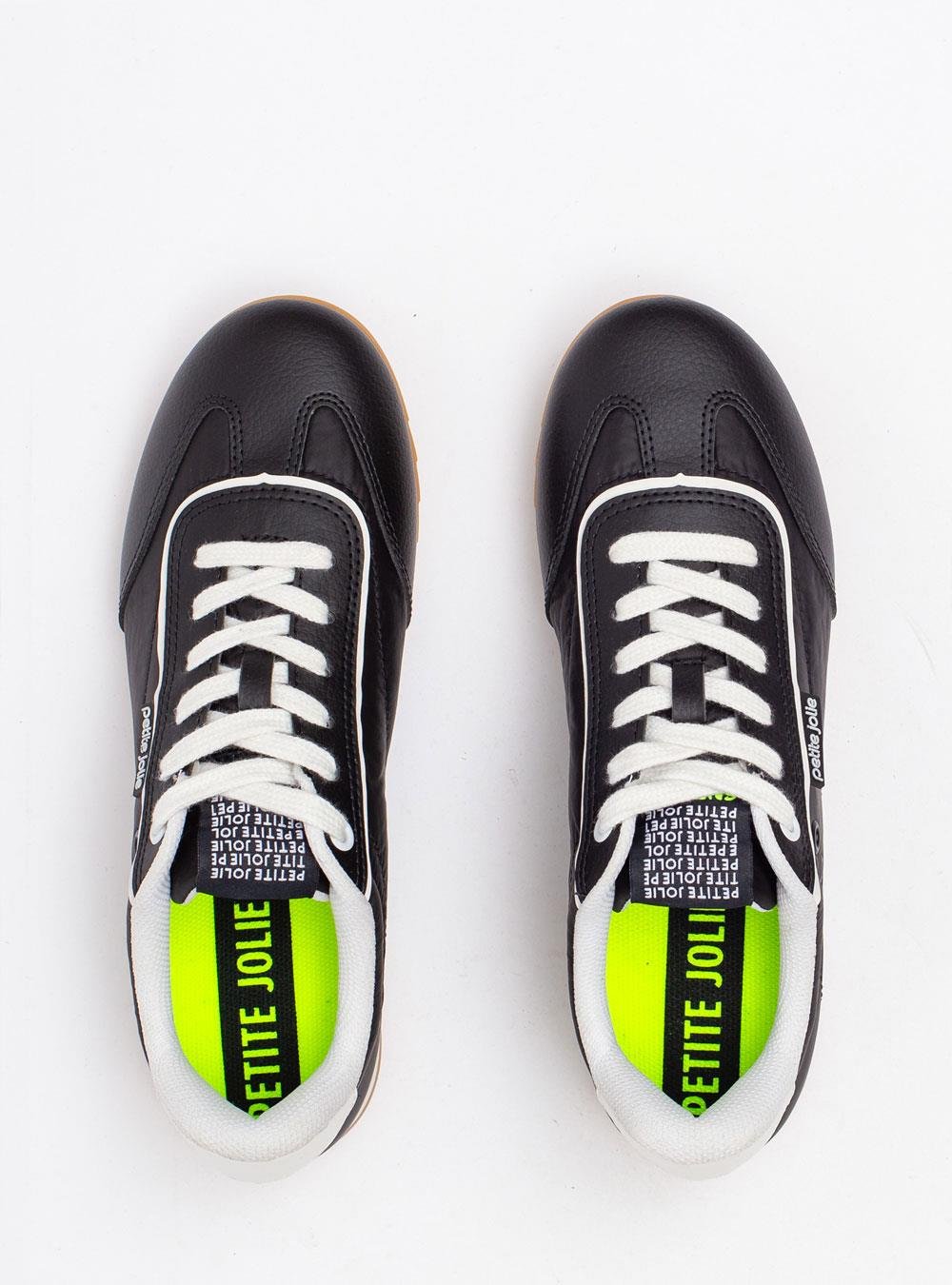 Tênis Petite Jolie Flat Sneaker Preto/Avela PJ7546 Preto 5