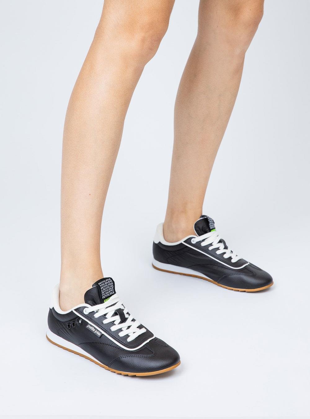 Tênis Petite Jolie Flat Sneaker Preto/Avela PJ7546 Preto 6