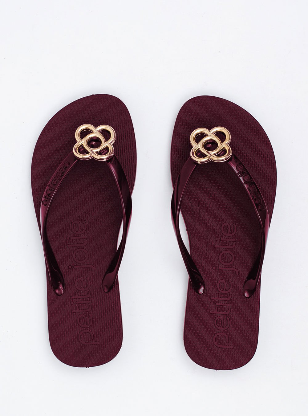Chinelo Petite Jolie Fresh Merlot PJ6979 Vinho/Dourado 1