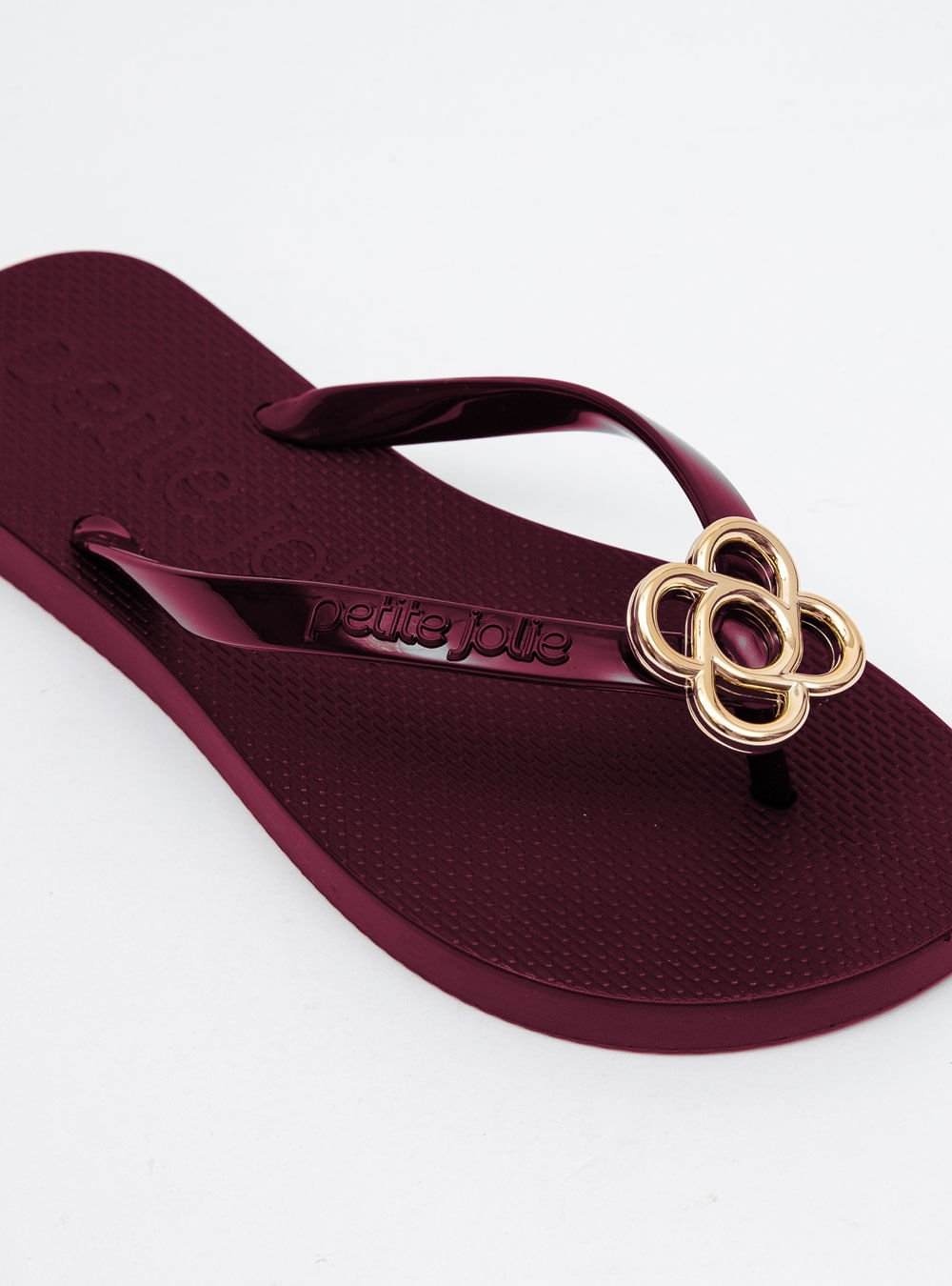 Chinelo Petite Jolie Fresh Merlot PJ6979 Vinho/Dourado 4