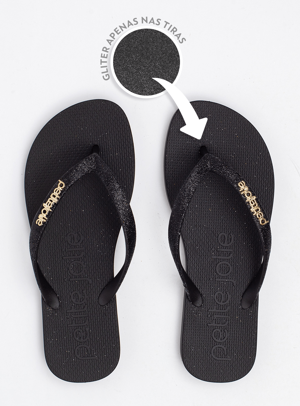 Chinelo Petite Jolie Fresh Preto PJ7298