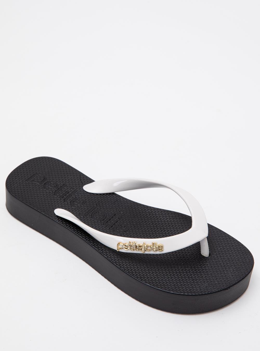 Chinelo Petite Jolie Fresh Up White/Sola Preto PJ7321 Preto/Branco 2