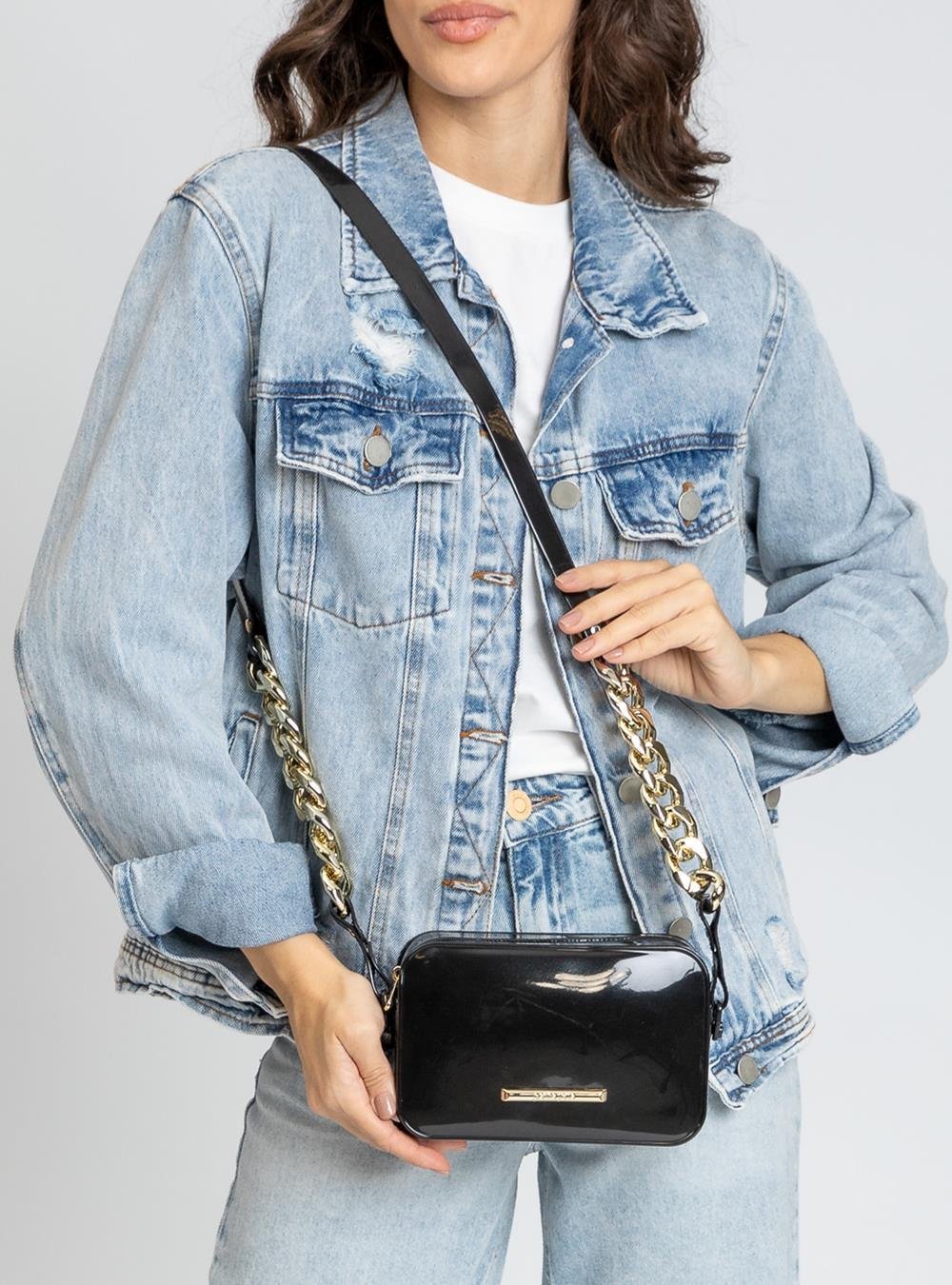 Bolsa Petite Jolie Pop Preto/Ouro PJ11168 Preto 4