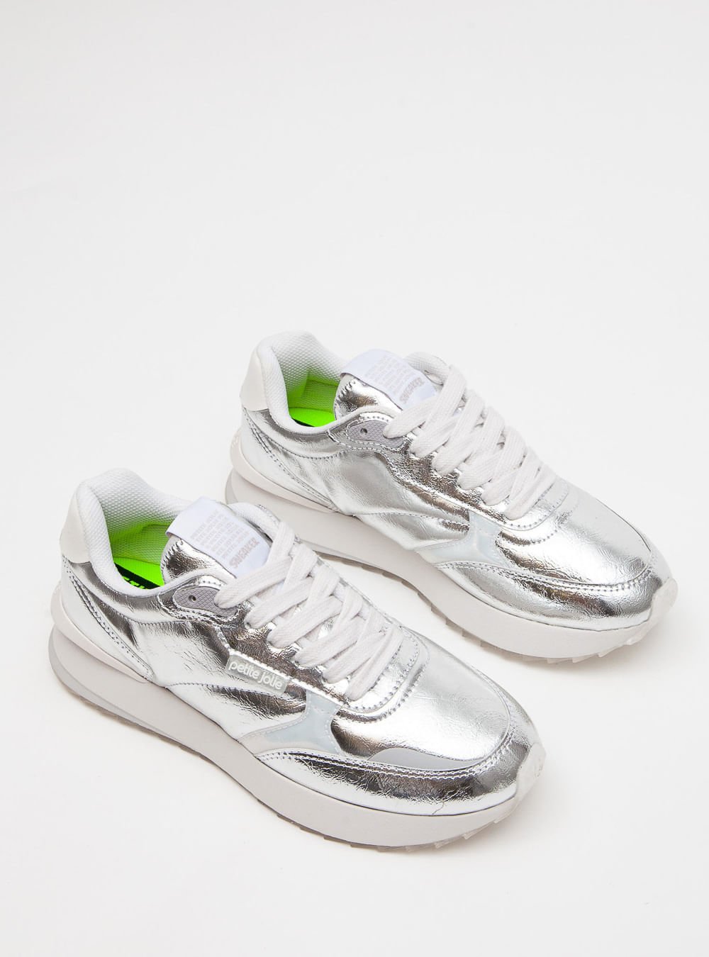 Tênis Petite Jolie Retro Running Prata/Translúcida PJ7541 Prata 2