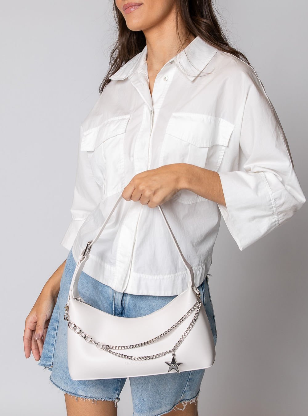 Bolsa Petite Jolie Thayla White/Niquel PJ11282 White/Niquel 4