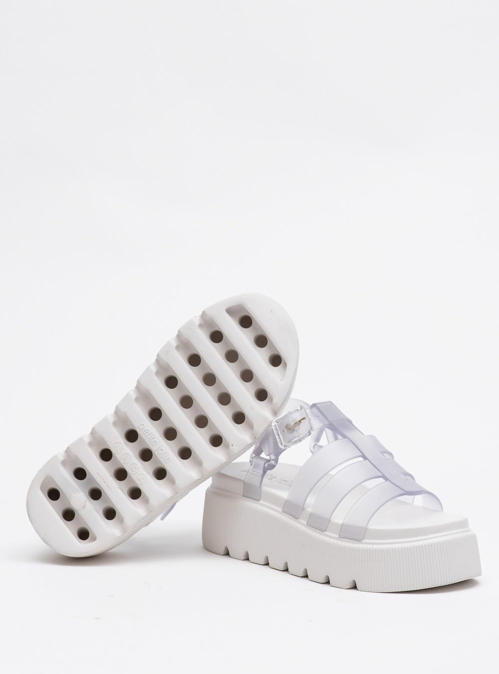 Sandália Petite Jolie Flow Sandal Translúcido/White PJ7561 Branco 5