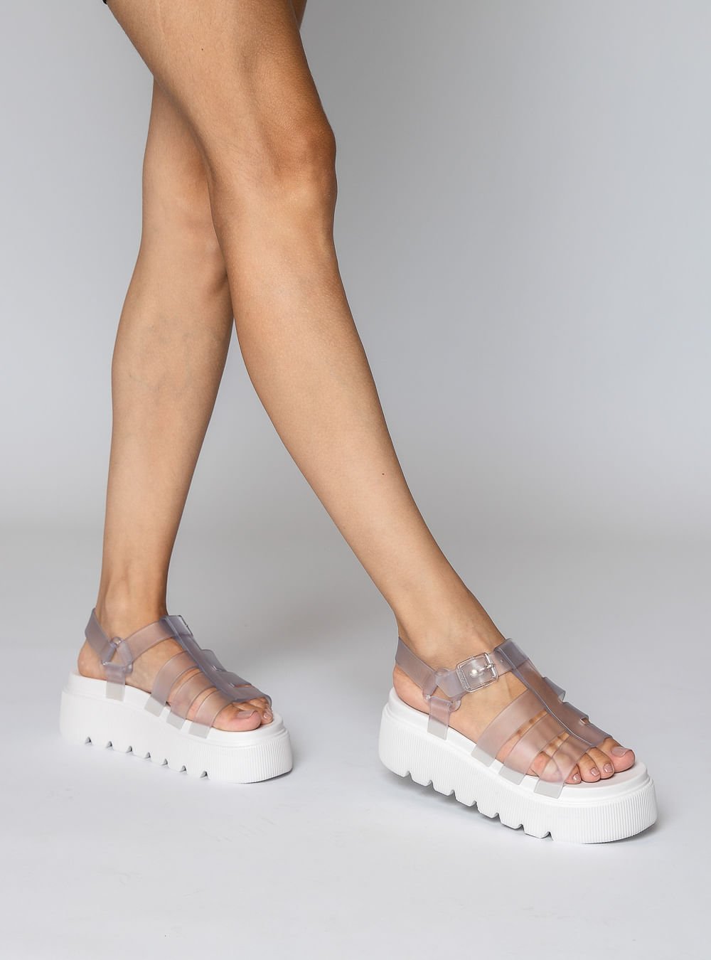 Sandália Petite Jolie Flow Sandal Translúcido/White PJ7561 Branco 6
