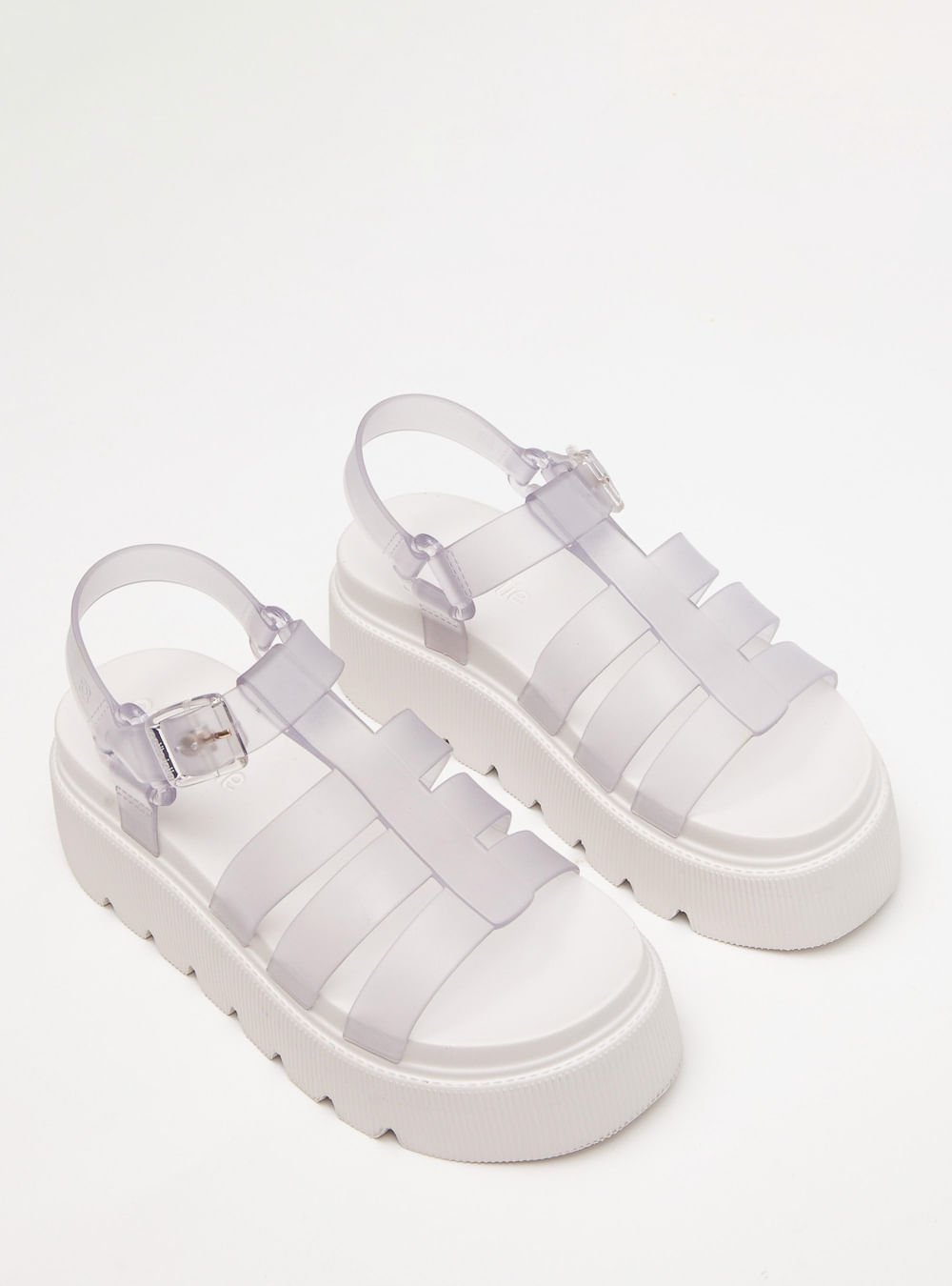 Sandália Petite Jolie Flow Sandal Translúcido/White PJ7561 Branco 4