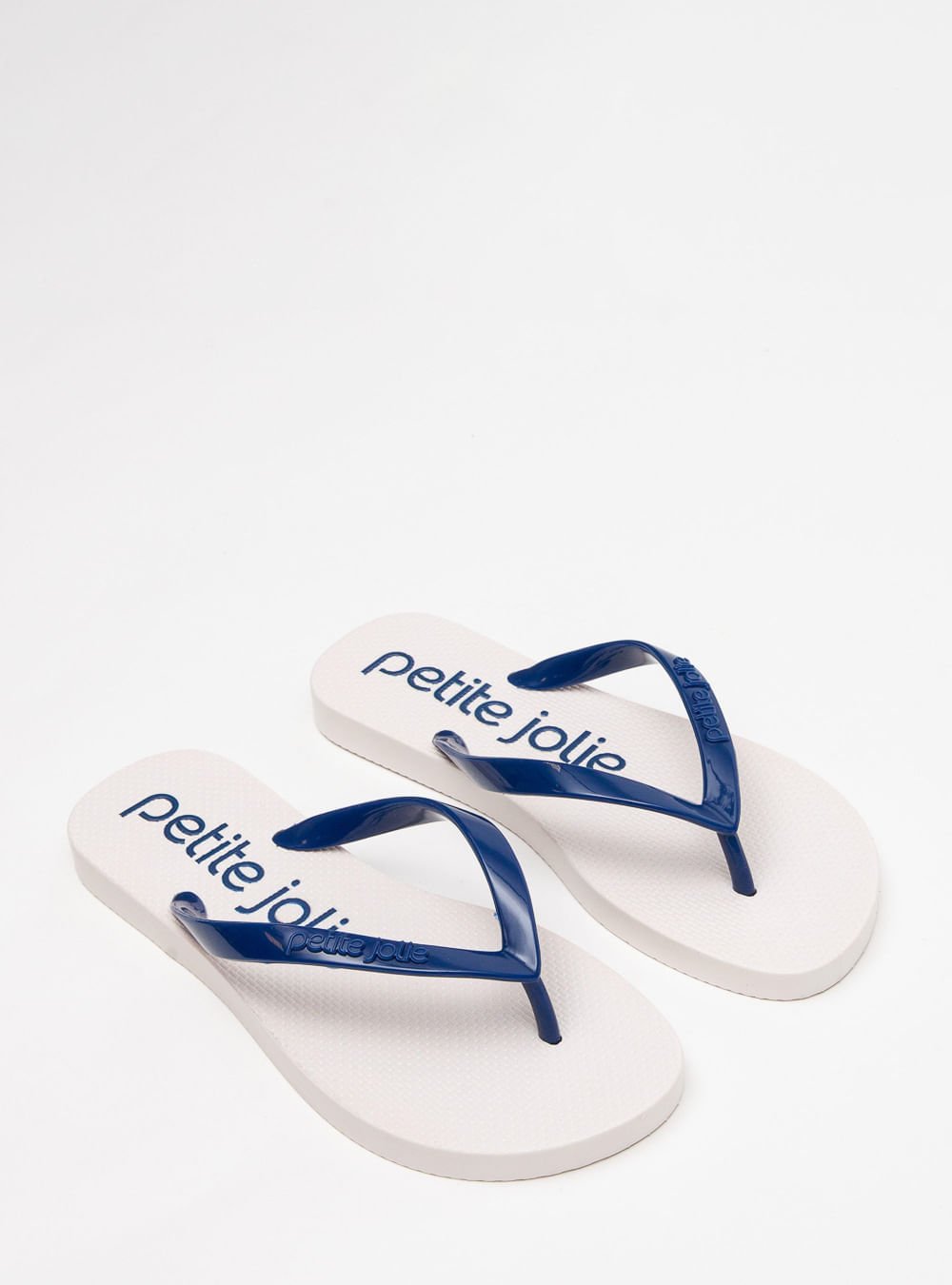 Chinelo Petite Jolie Fresh Dark Blue/White/Logo PJ 6 PJ7426 Branco/Azul 3
