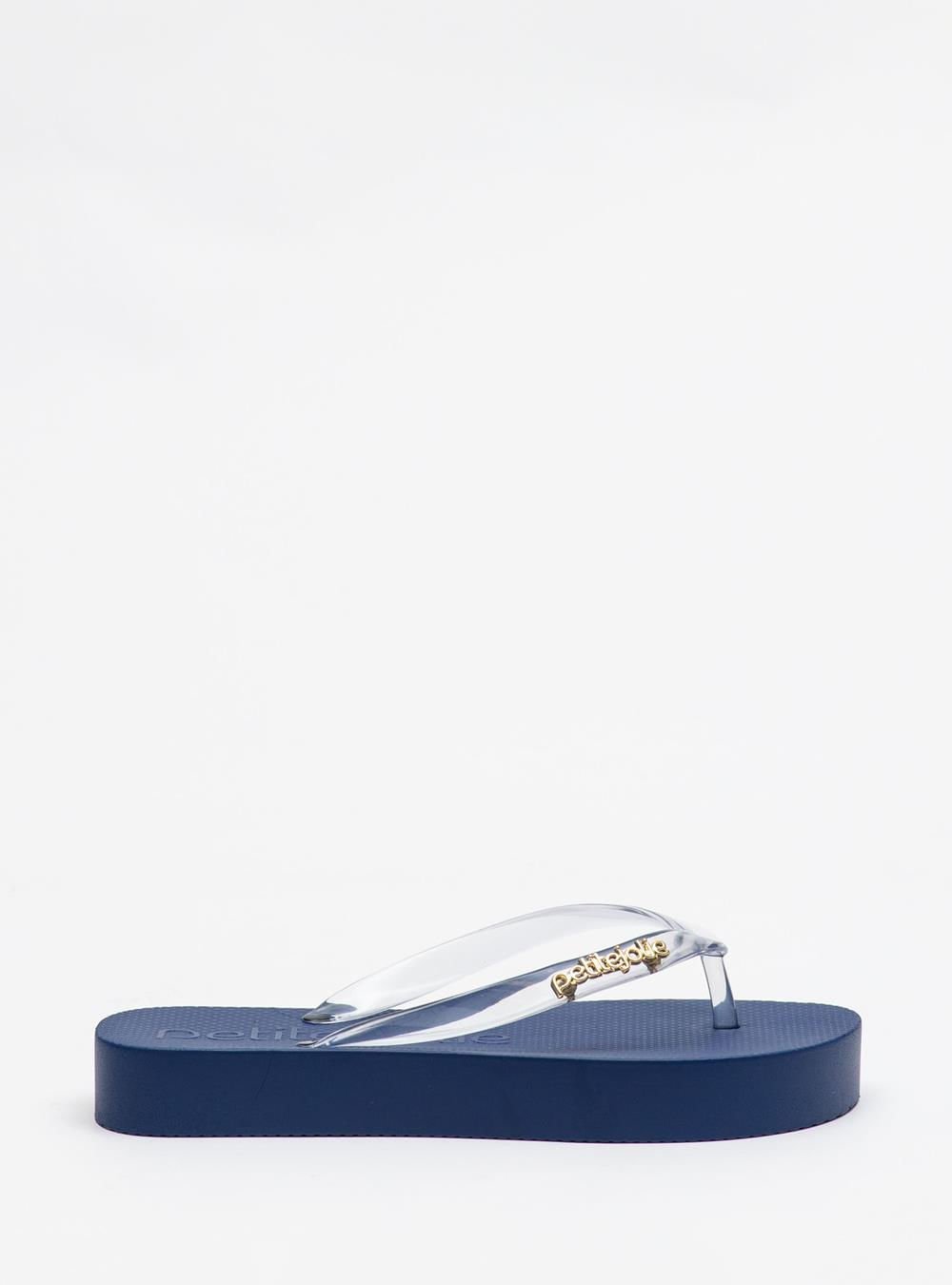 Chinelo Petite Jolie Fresh Up Translúcido/Dark Blue PJ7321