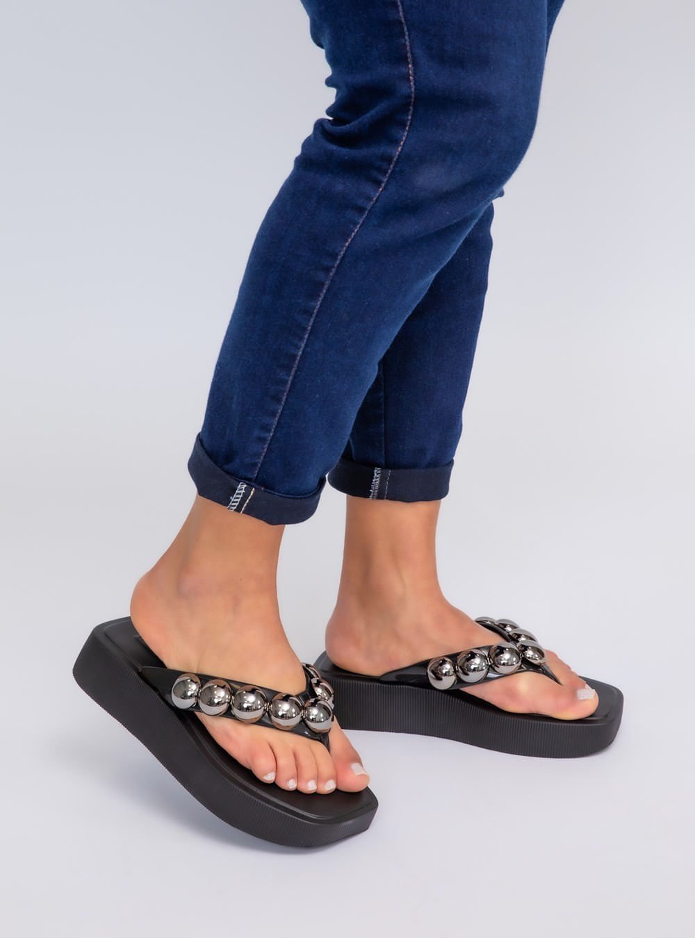Chinelo Petite Jolie Hit Preto/Grafite PJ7139 Preto 4