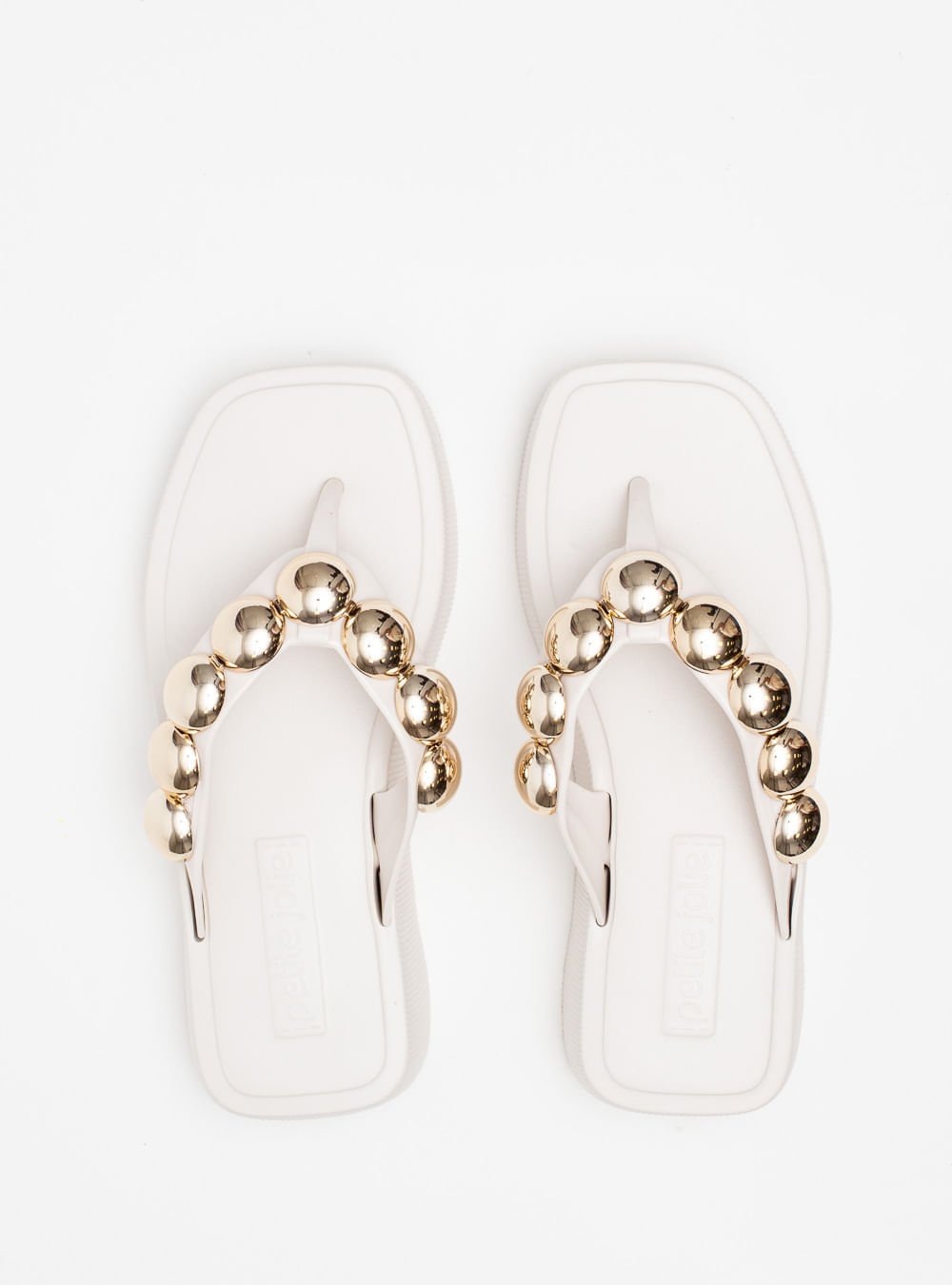 Chinelo Petite Jolie Hit White/Ouro PJ7139 Branco 3