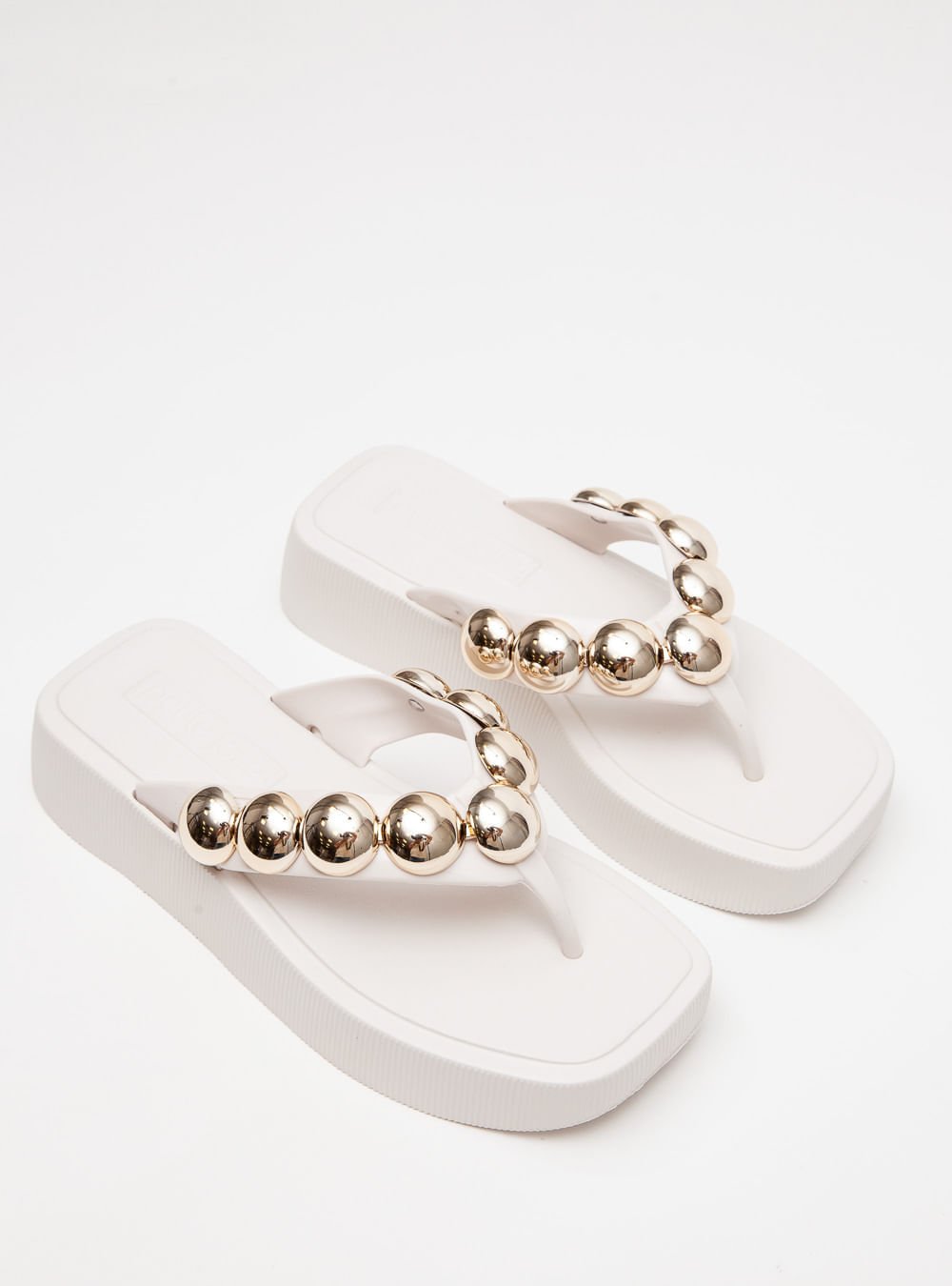 Chinelo Petite Jolie Hit White/Ouro PJ7139 Branco 4