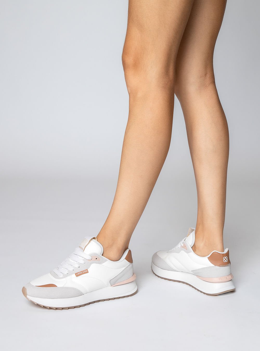 Tênis Petite Jolie Retro Running Branco/Avela Light PJ7541 Branco/Cinza 6