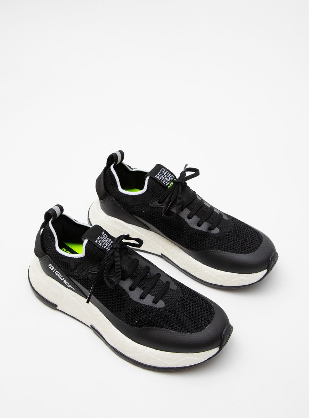 Tênis Petite Jolie Puff Sneaker Preto/Branco/Preto PJ7130II Preto 2