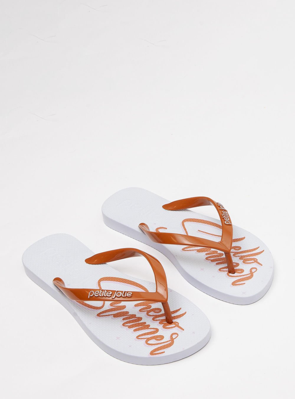 Chinelo Petite Jolie Fresh Hello Summer 3 PJ6969 Branco/Dourado 2