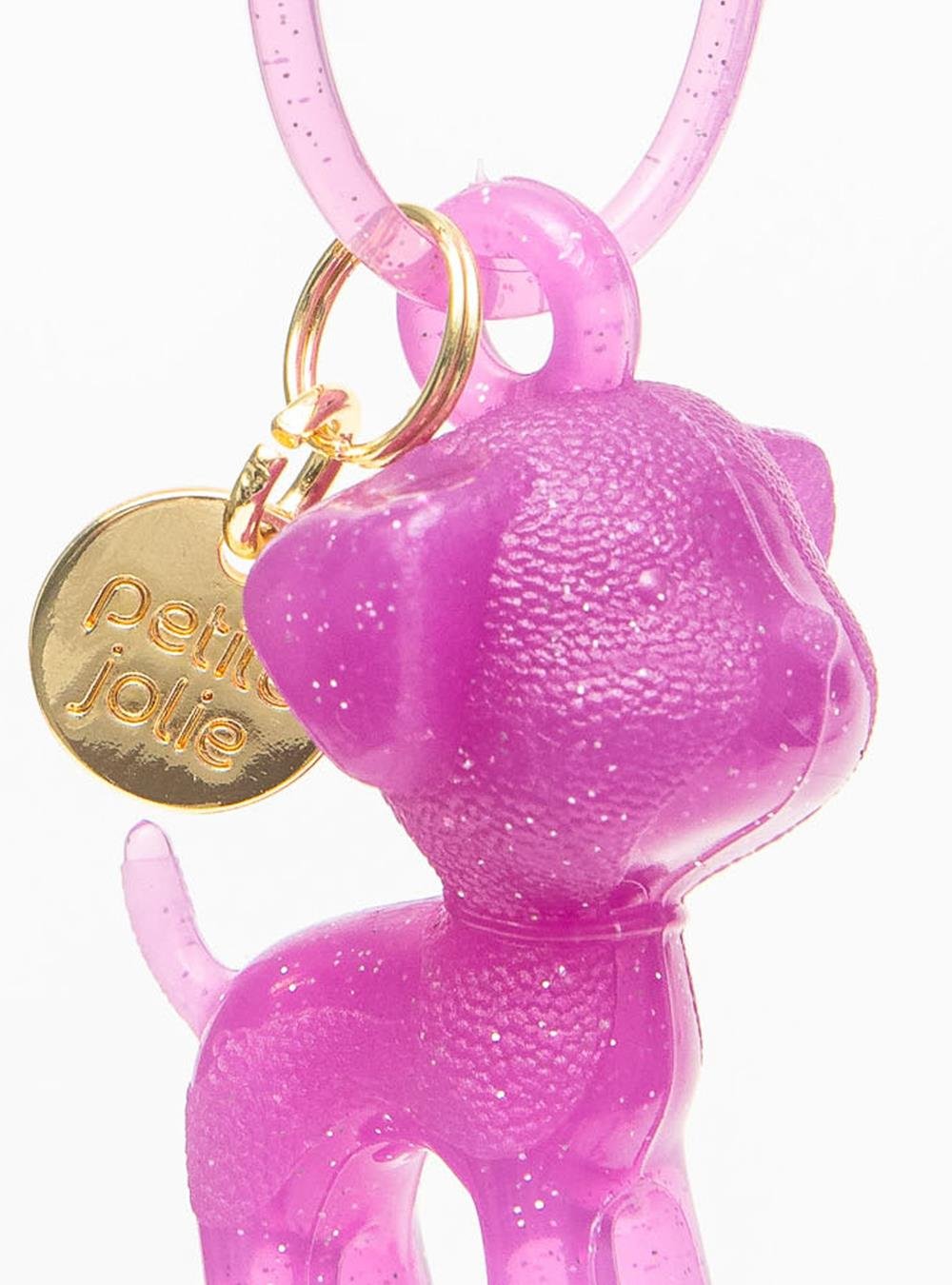 Chaveiro Petite Jolie Cachorro Glitter Uva PJ20035 Rosa 2
