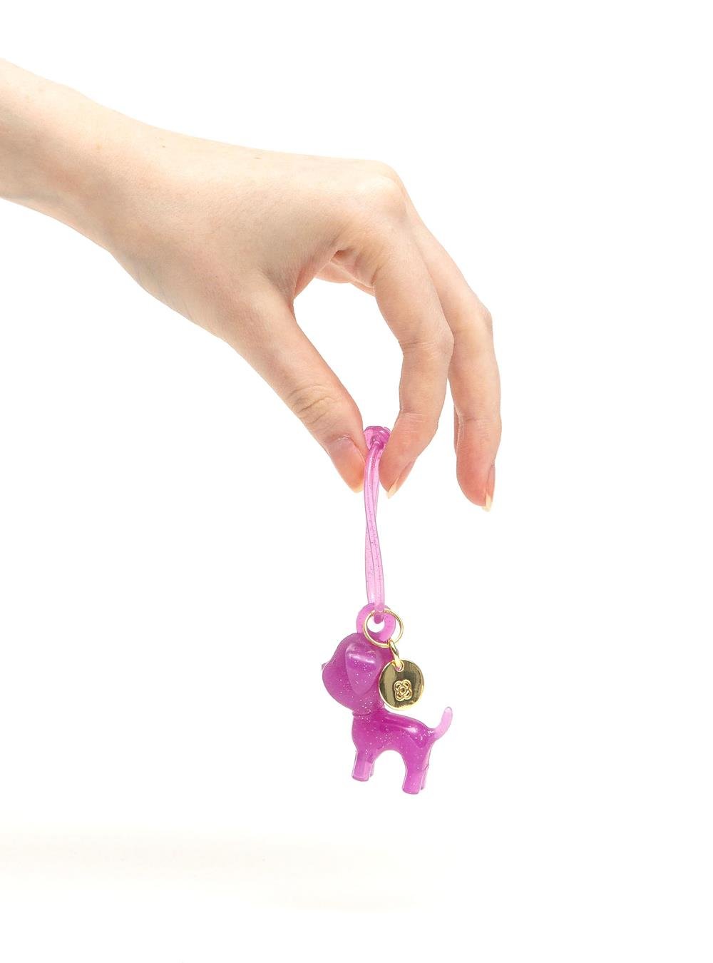 Chaveiro Petite Jolie Cachorro Glitter Uva PJ20035 Rosa 3