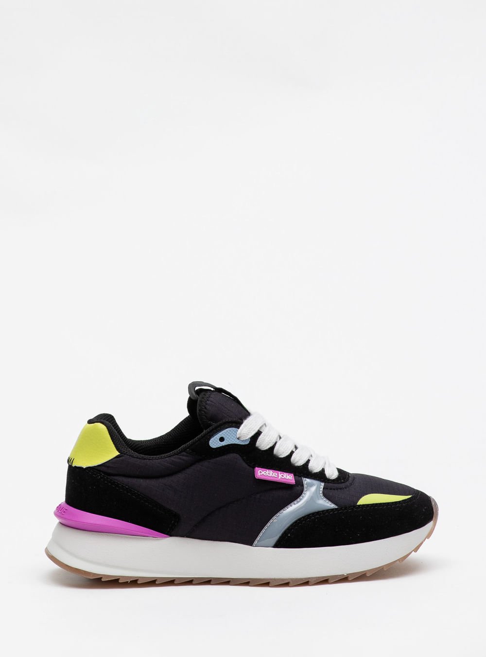 Tênis Petite Jolie Retro Running Preto/Avela Light PJ7541