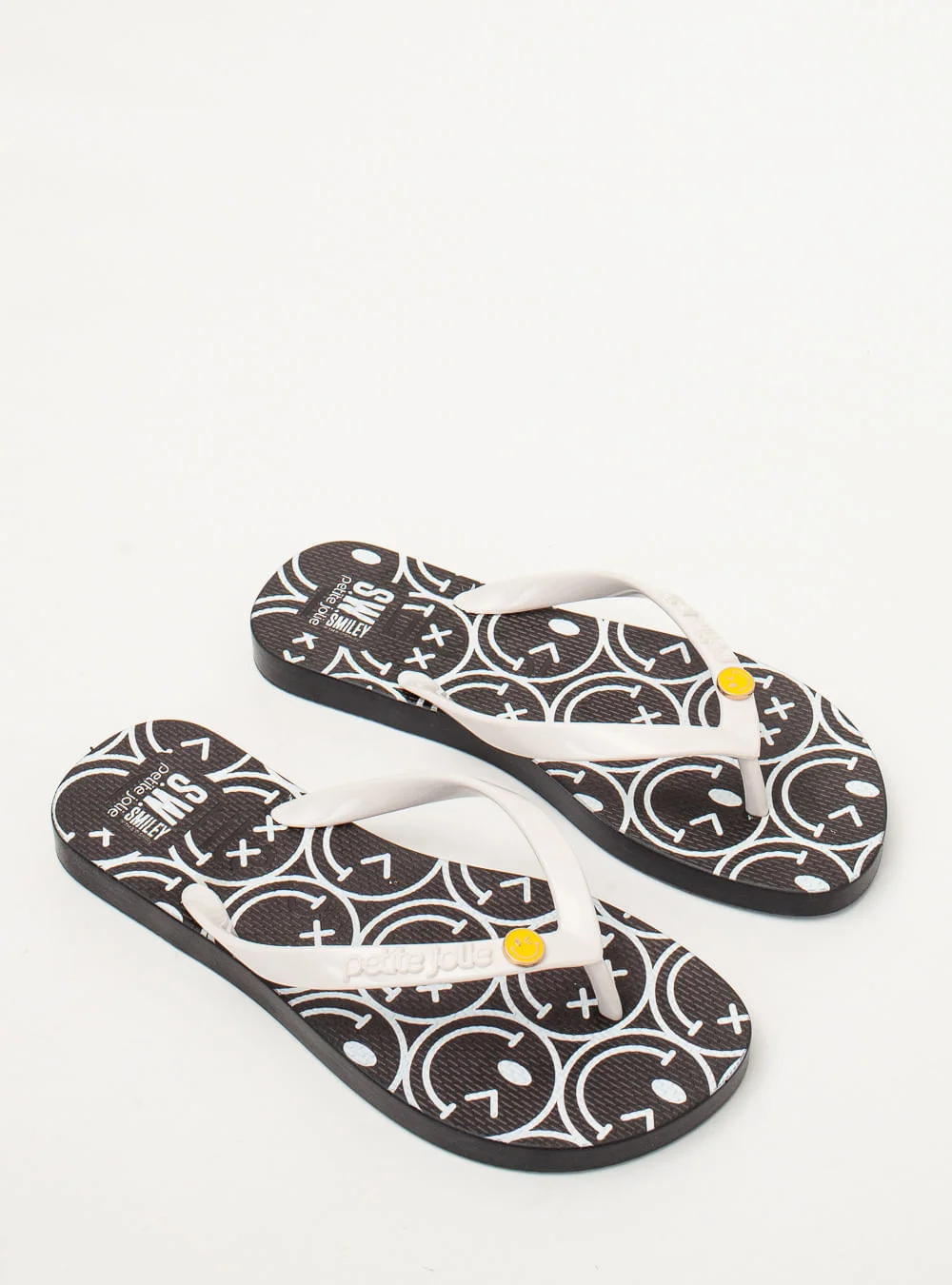 Chinelo Petite Jolie Fresh Preto/S.W.Smiley® 3 PJ7668SM Branco/Preto 3