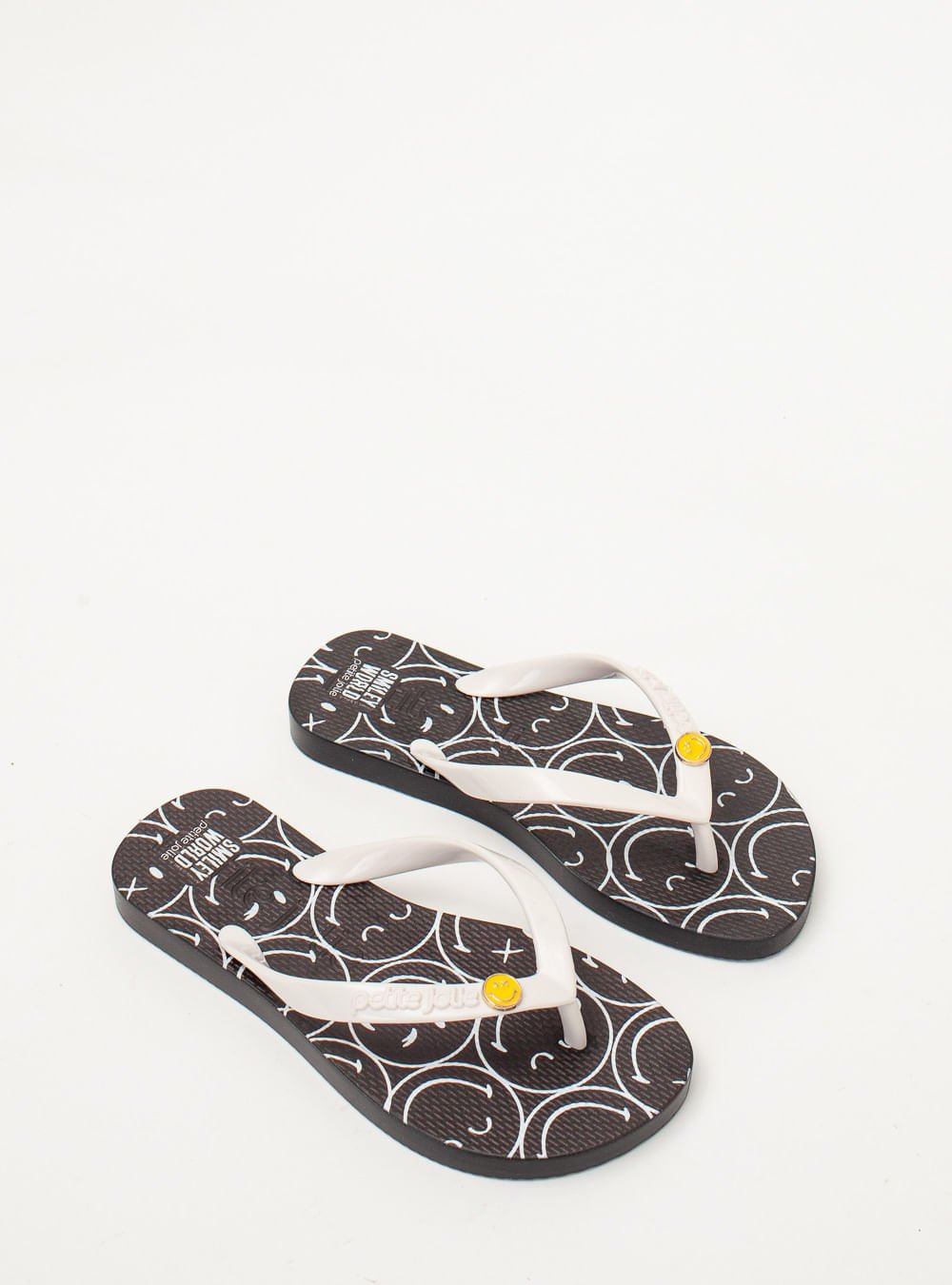 Chinelo Petite Jolie Fresh In SmileyWorld® 3 PJ7668INSM Preto/Branco 2