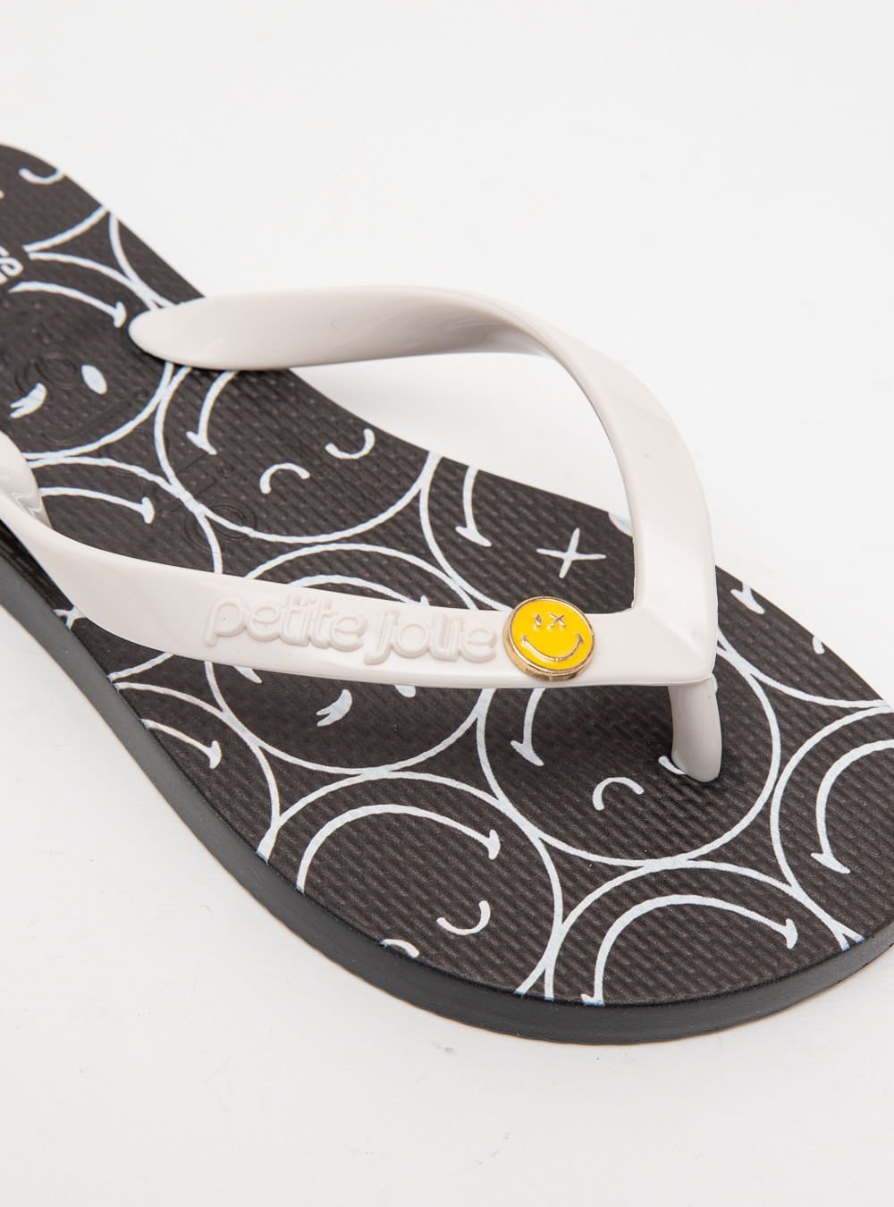 Chinelo Petite Jolie Fresh In SmileyWorld® 3 PJ7668INSM Preto/Branco 4