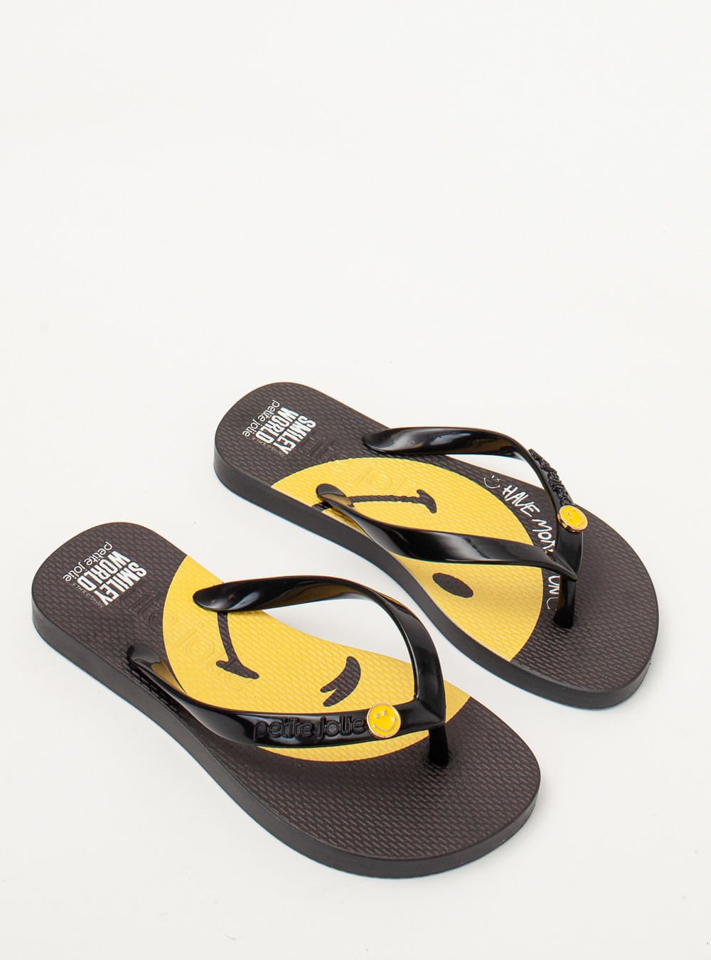Chinelo Petite Jolie Fresh In SmileyWorld® 2 PJ7668INSM Preto 2