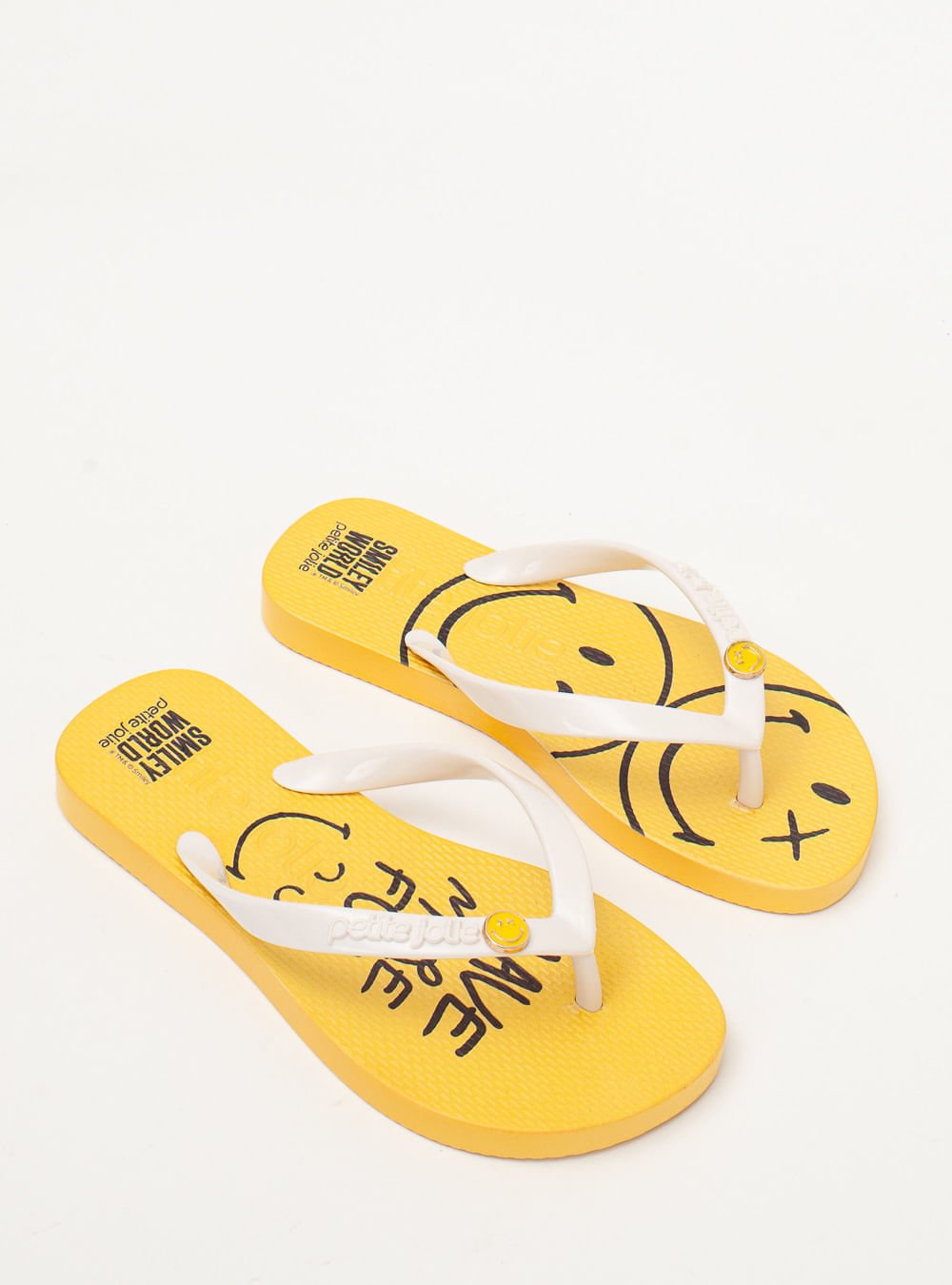 Chinelo Petite Jolie Fresh In SmileyWorld® 1 PJ7668INSM Branco/Amarelo 2
