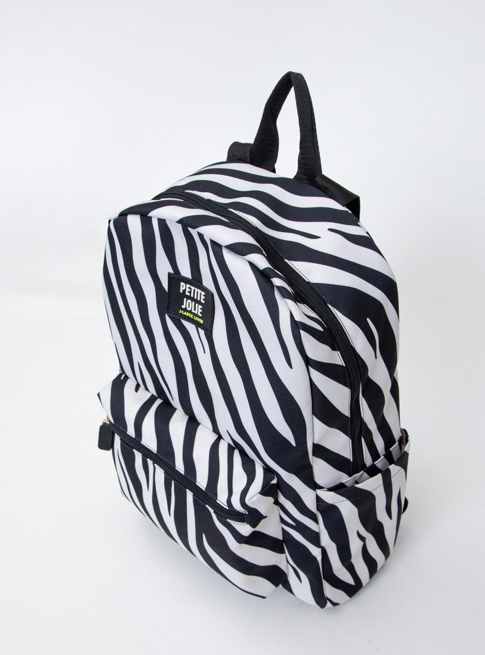 Mochila Petite Jolie Teen Zebra PJ11055II Branco/Preto 2