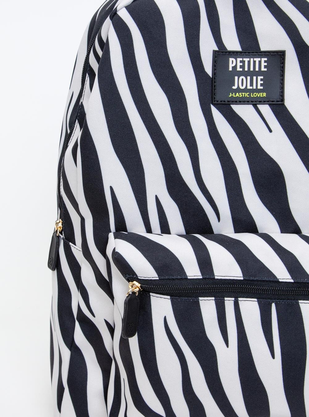 Mochila Petite Jolie Teen Zebra PJ11055II Branco/Preto 4