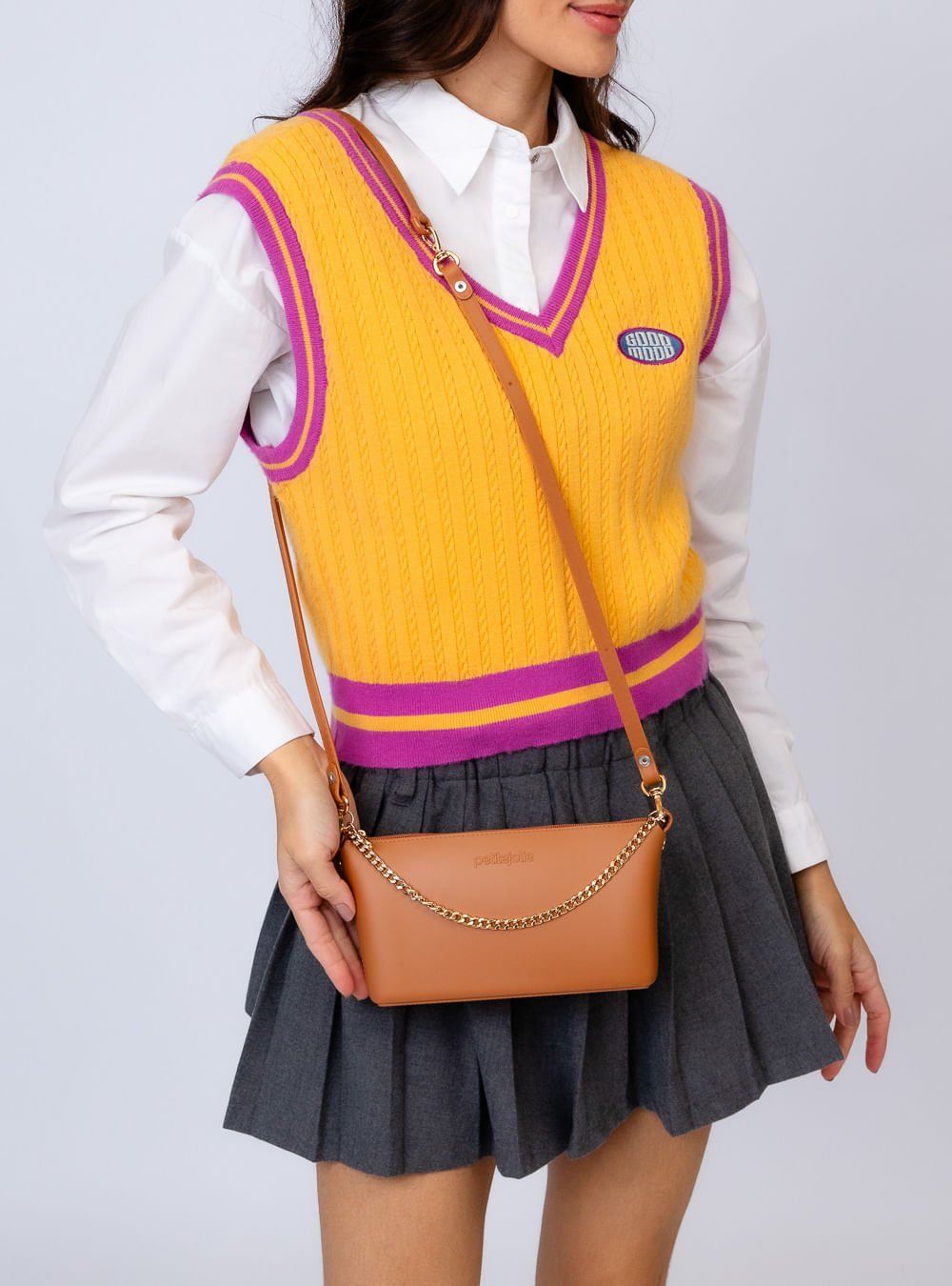 Bolsa Petite Jolie Sasha Doce De Leite PJ11339 Marrom 6