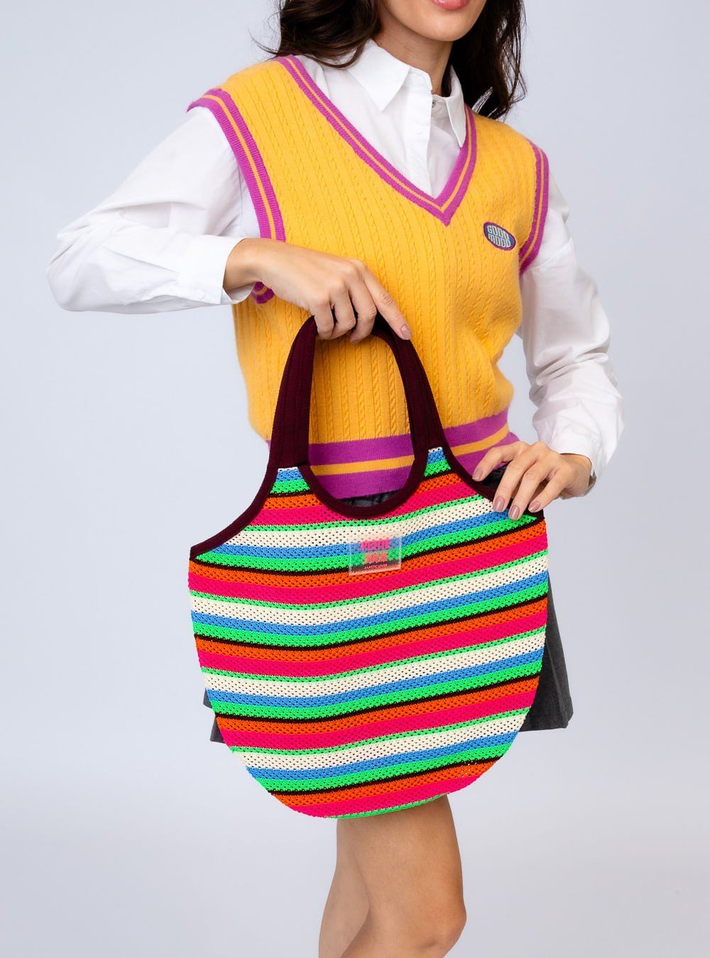 Bolsa Petite Jolie Maiorca Crochê Multicolor PJ11380 Multicores 6