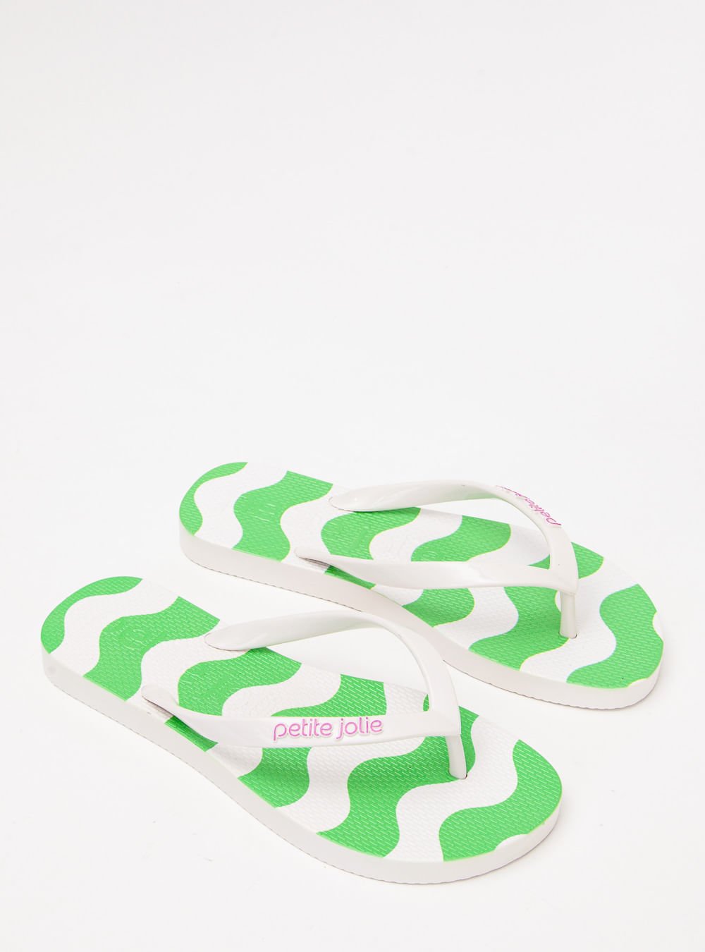 Chinelo Petite Jolie Fresh White/Listras 9 PJ6969 Branco/Verde 2