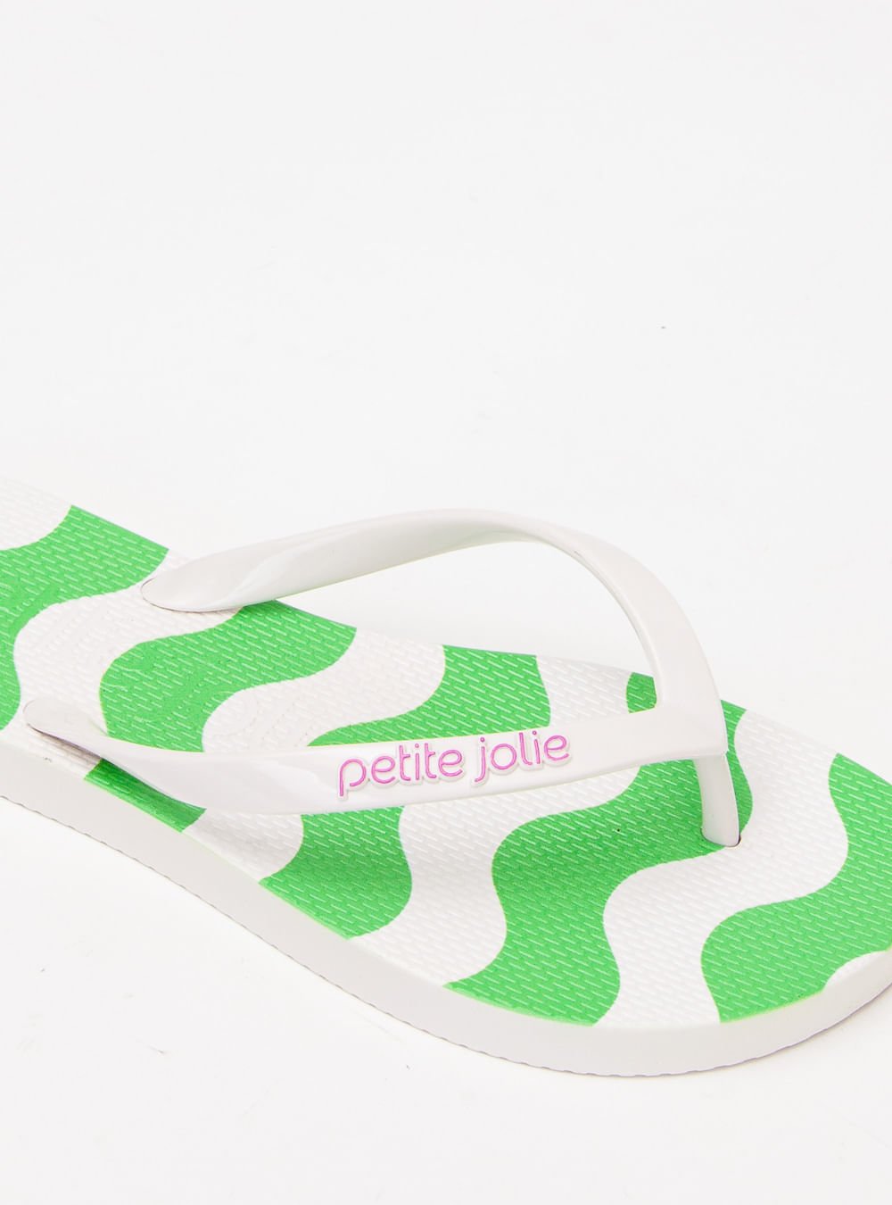 Chinelo Petite Jolie Fresh White/Listras 9 PJ6969 Branco/Verde 3