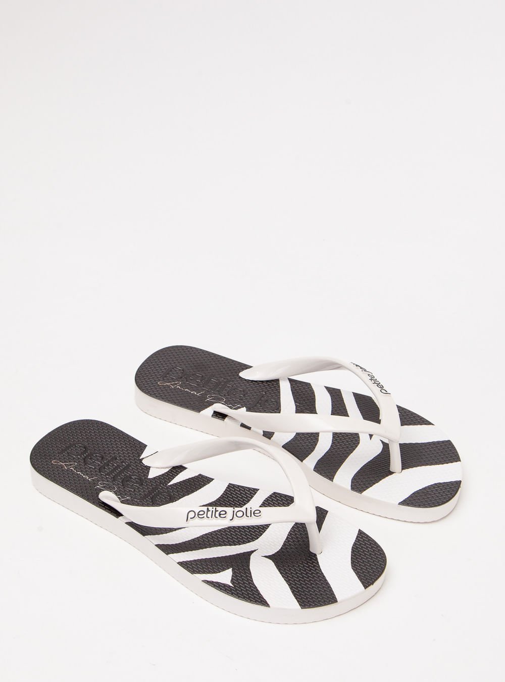 Chinelo Petite Jolie Fresh White/Zebra 4 PJ6969 Preto/Branco 2