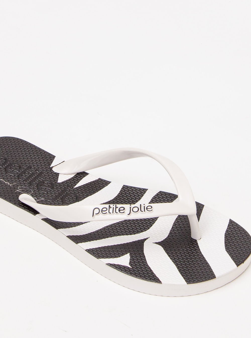 Chinelo Petite Jolie Fresh White/Zebra 4 PJ6969 Preto/Branco 3