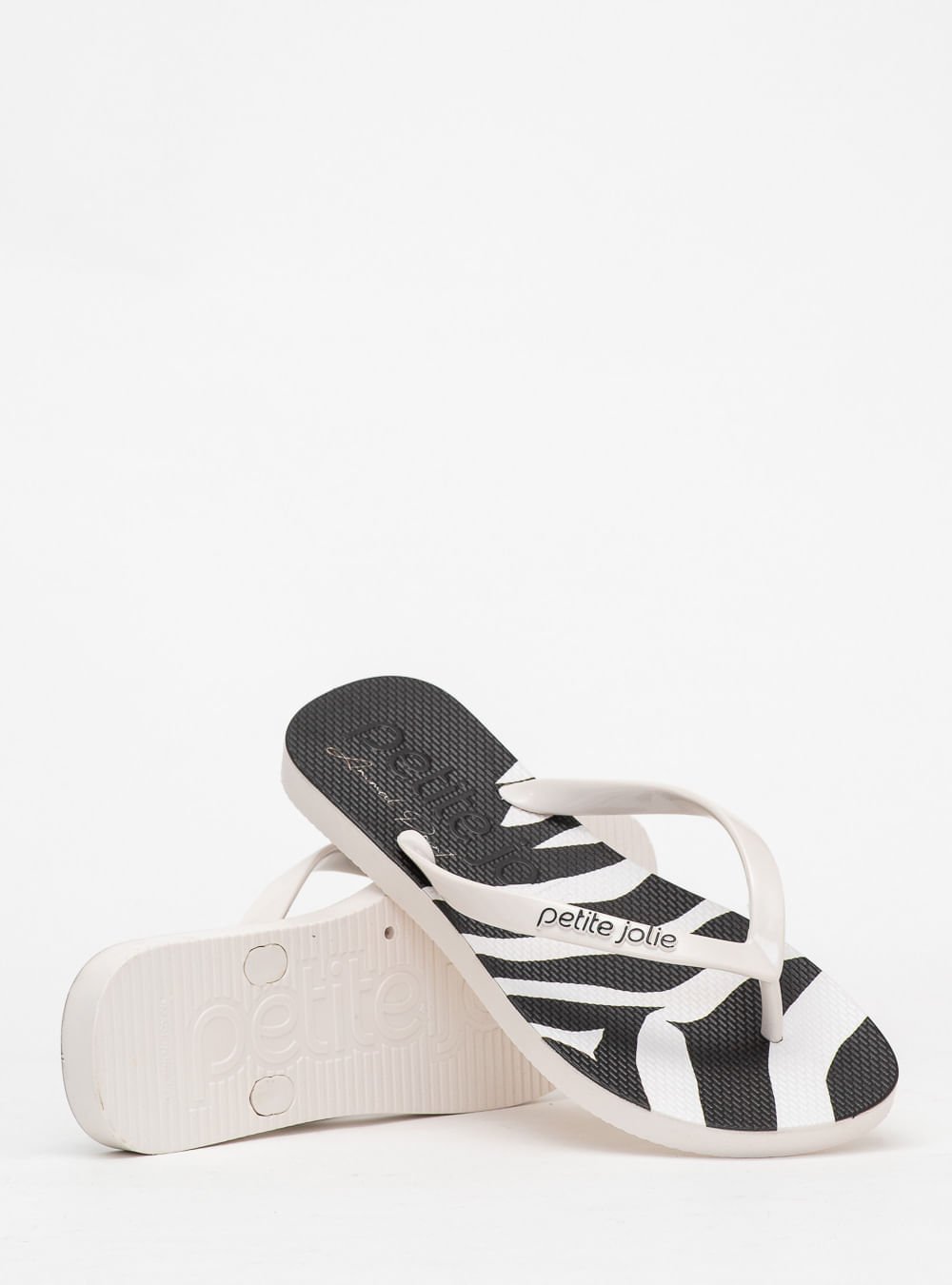 Chinelo Petite Jolie Fresh White/Zebra 4 PJ6969 Preto/Branco 5