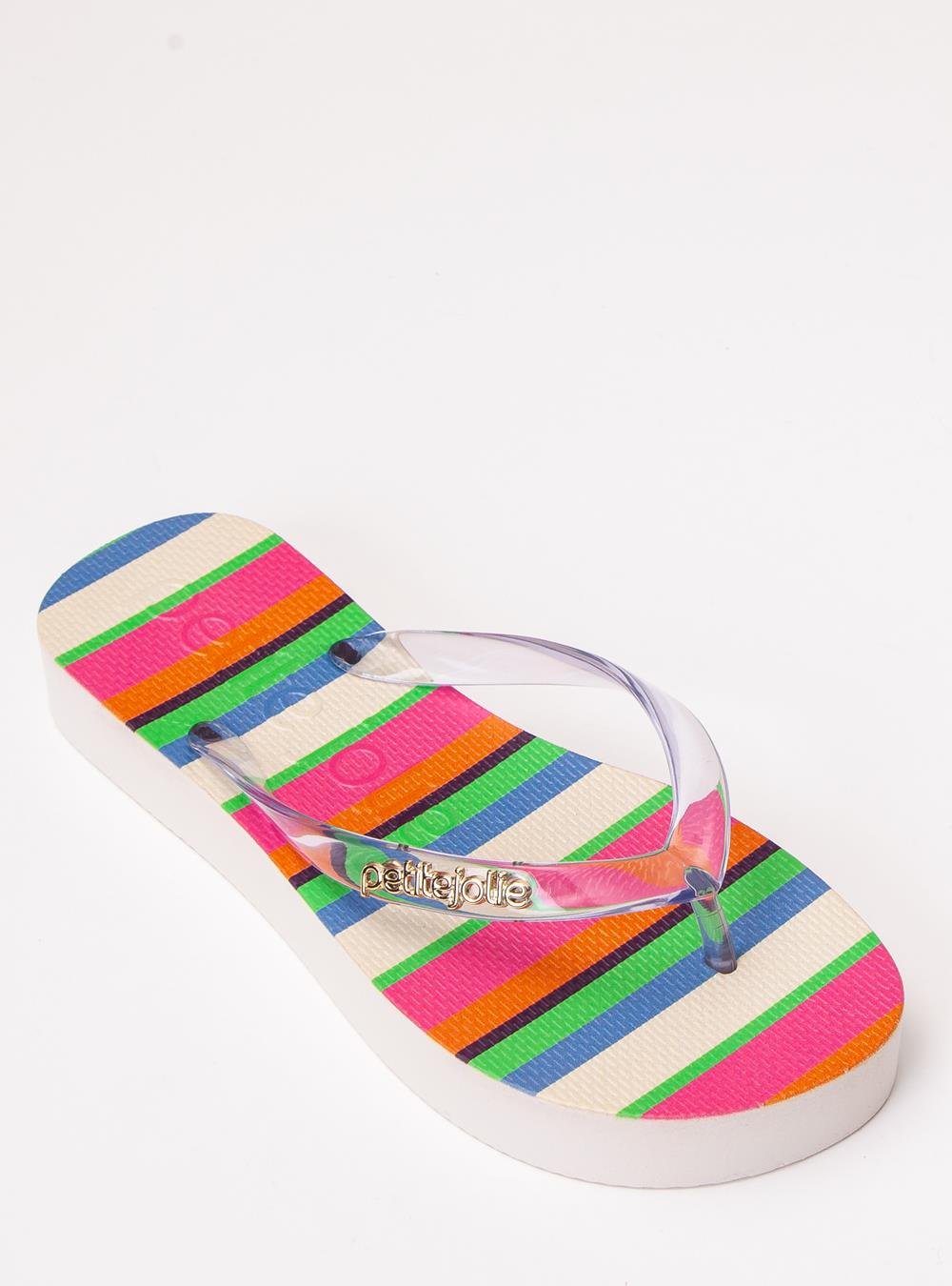 Chinelo Petite Jolie Fresh Up Translúcido/Listras 7 PJ7354 Off White 2