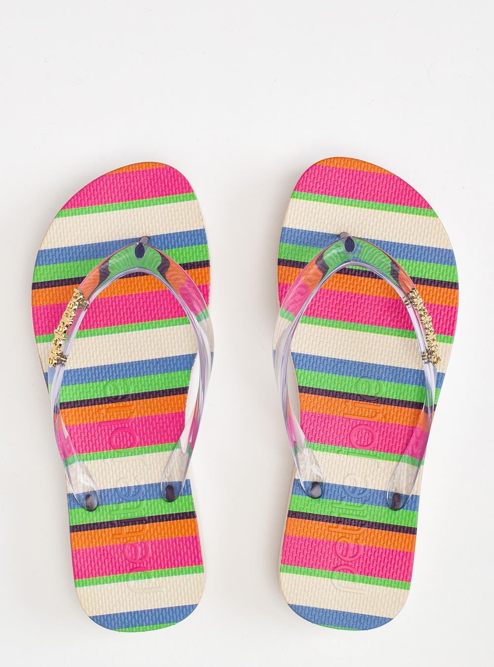 Chinelo Petite Jolie Fresh Up Translúcido/Listras 7 PJ7354 Off White 3