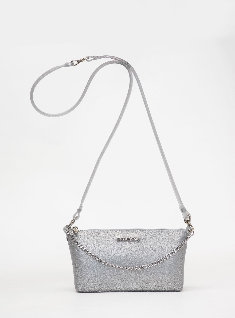 Bolsa Petite Jolie Sasha Full Glitter Prata PJ11339A Prata 4