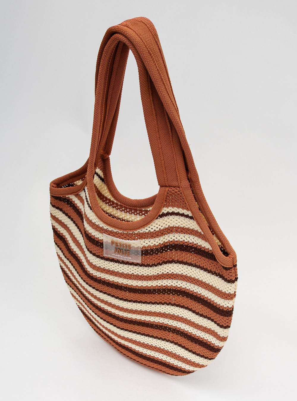 Bolsa Petite Jolie Maiorca Crochê Doce De Leite PJ11380 Marrom 3