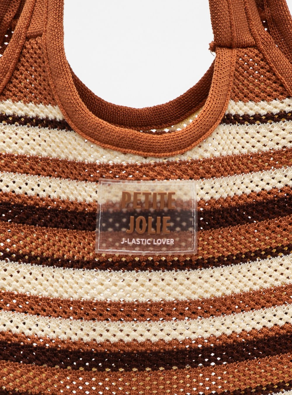 Bolsa Petite Jolie Maiorca Crochê Doce De Leite PJ11380 Marrom 4