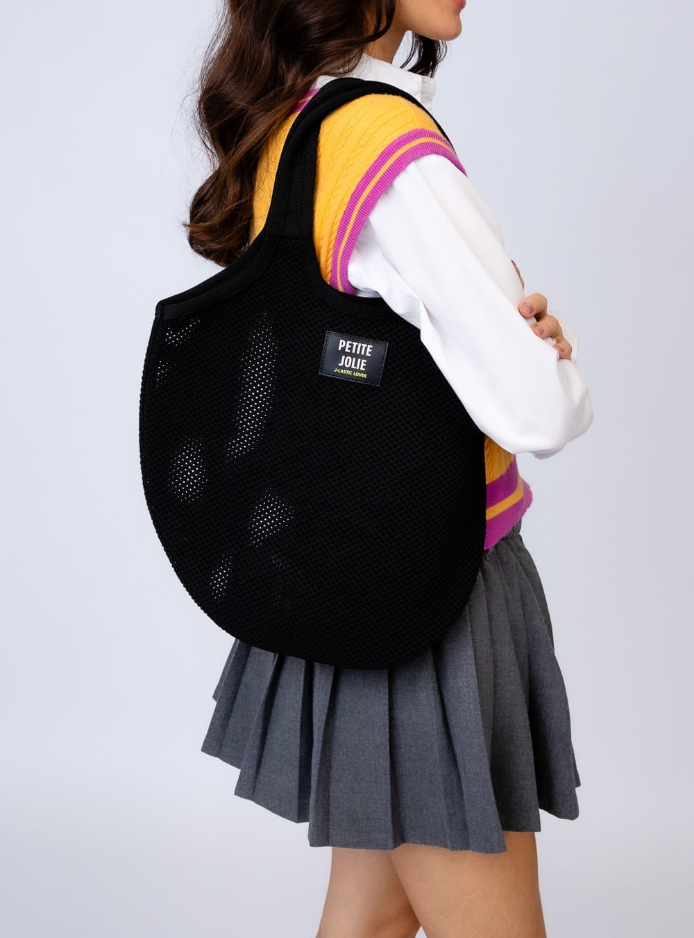Bolsa Petite Jolie Maiorca Crochê Preto PJ11380 Preto 2