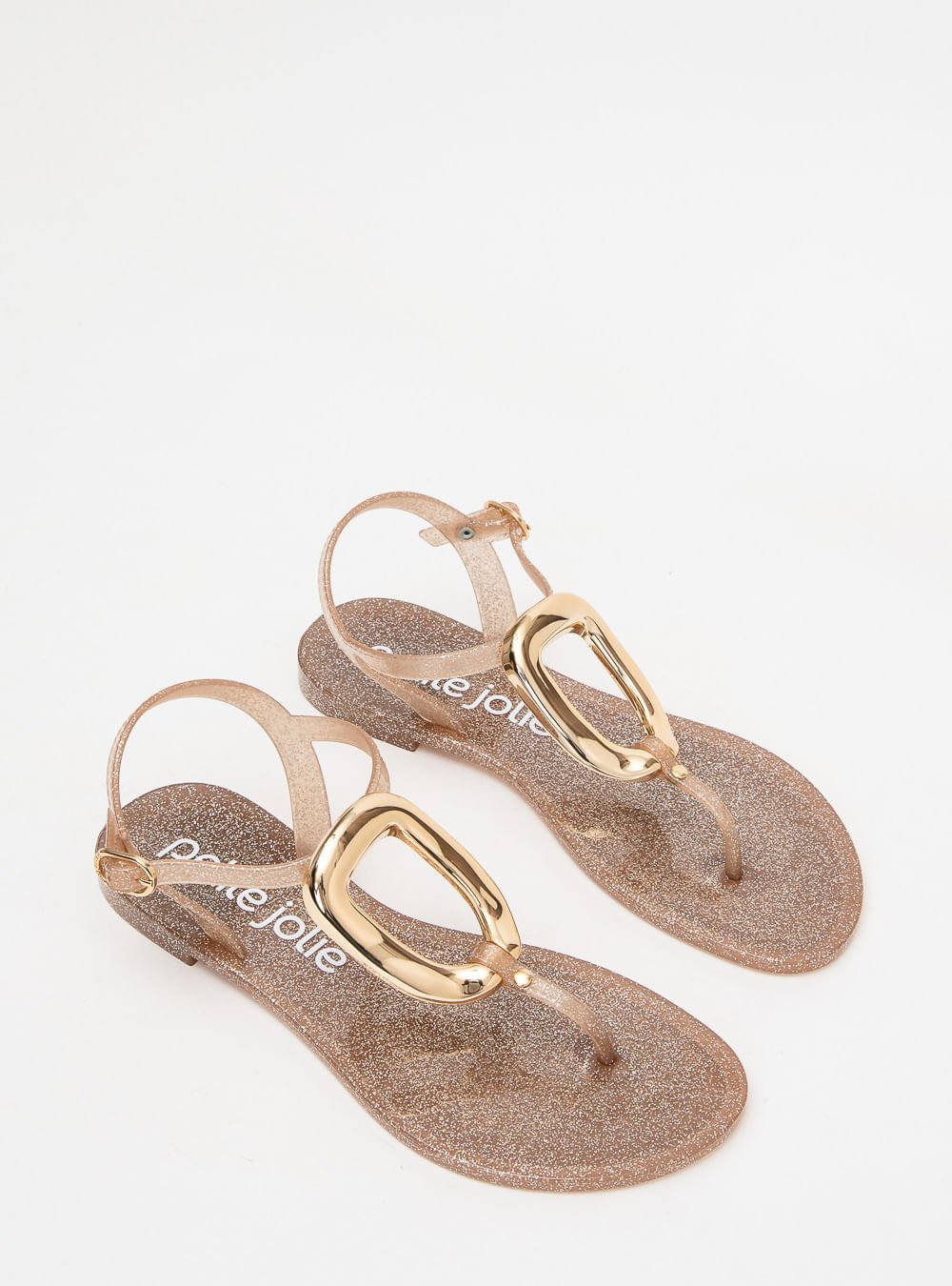 Sandália Petite Jolie Noah II Glitter Ouro Light PJ7683 Bege 2