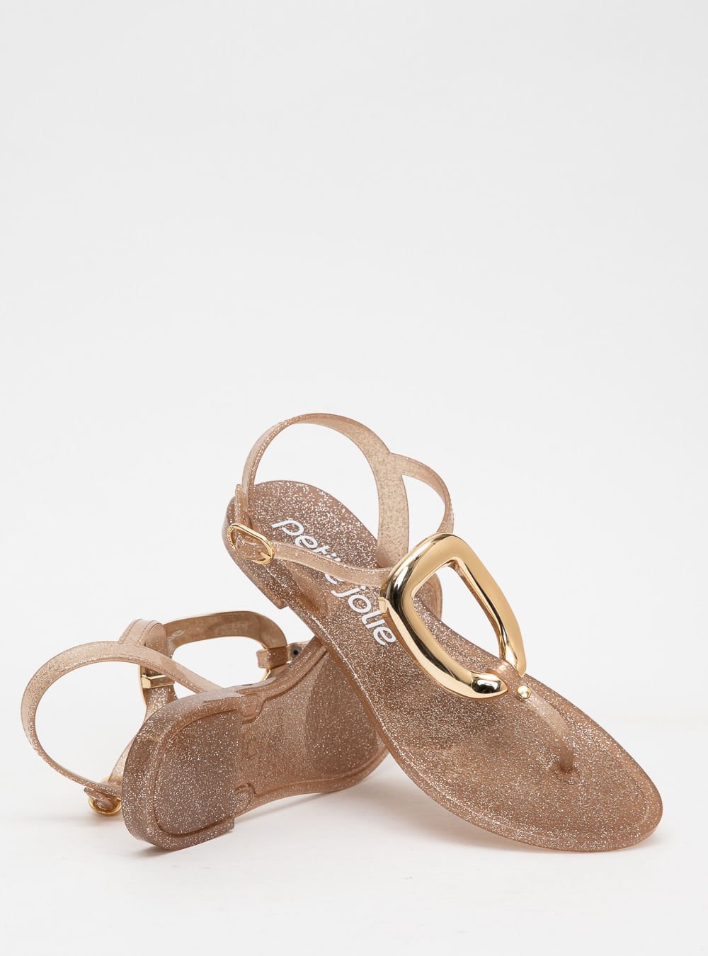 Sandália Petite Jolie Noah II Glitter Ouro Light PJ7683 Bege 5